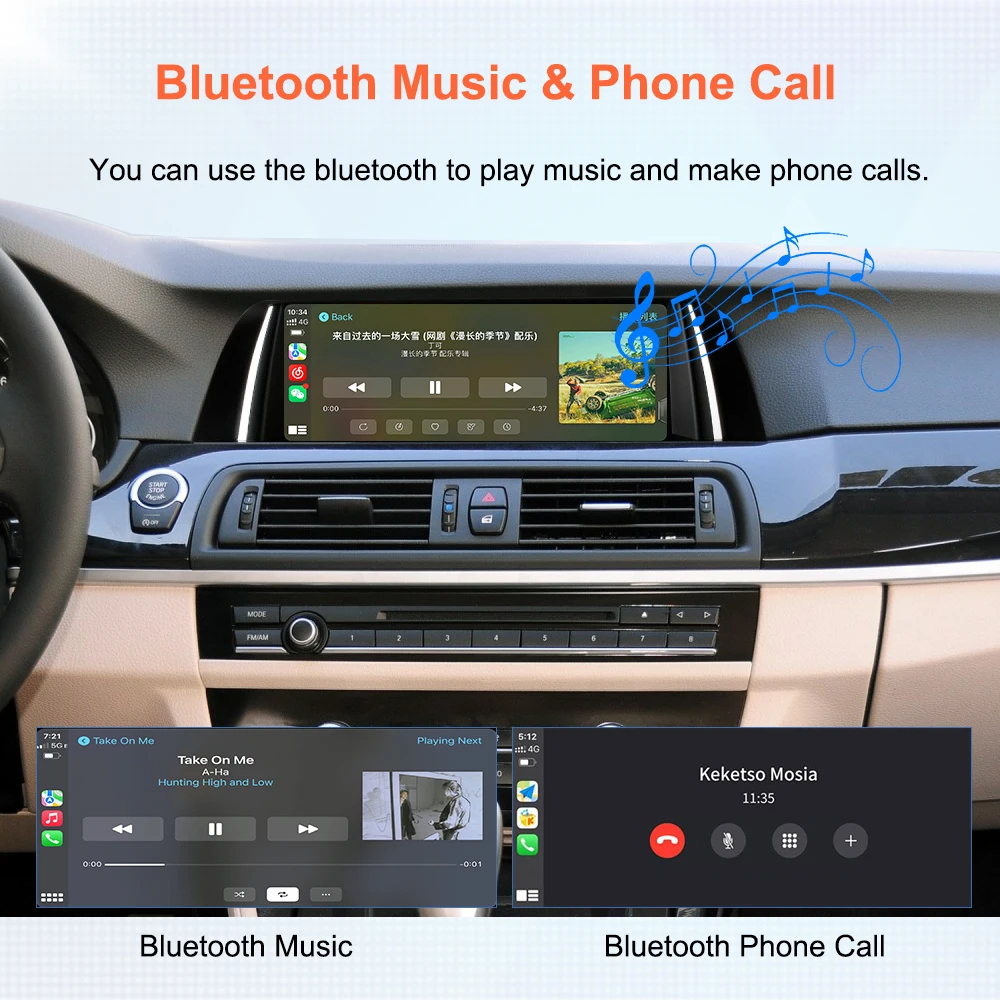 Thread free multimedia car radio Bonroad 10,25 inch Linux Carplay Android Auto for BMW Series 7 F01 F02 F03 F04 2009-2015 CIC system NBT