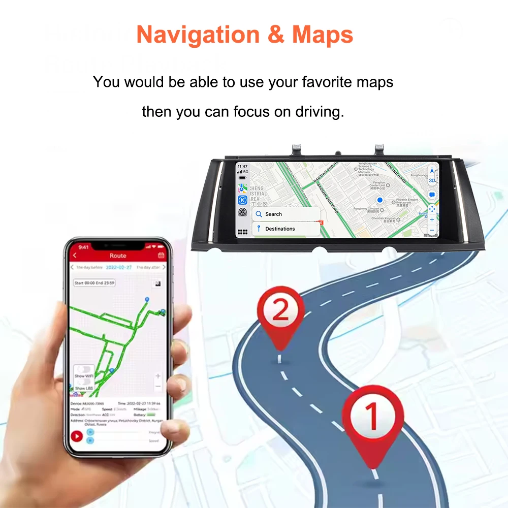 Thread free multimedia car radio Bonroad 10,25 inch Linux Carplay Android Auto for BMW Series 7 F01 F02 F03 F04 2009-2015 CIC system NBT