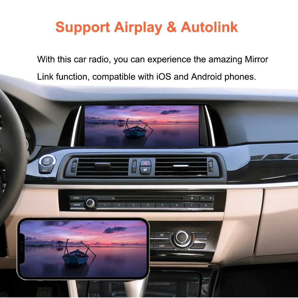 Thread free multimedia car radio Bonroad 10,25 inch Linux Carplay Android Auto for BMW Series 7 F01 F02 F03 F04 2009-2015 CIC system NBT