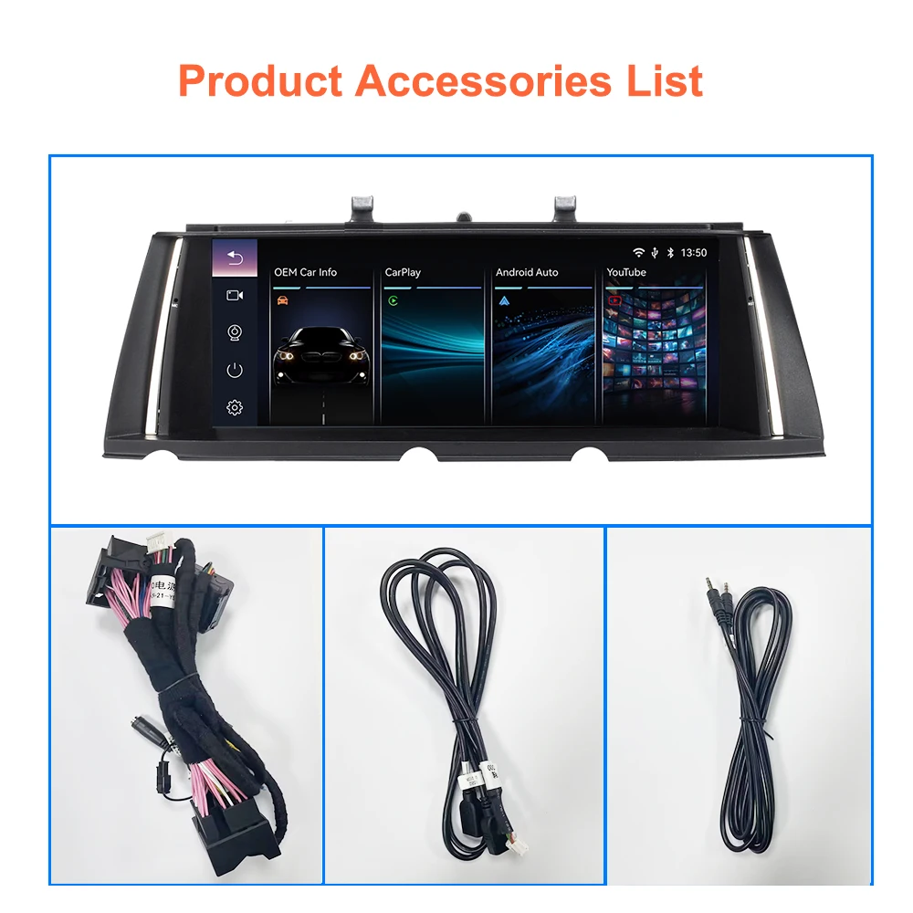 Thread free multimedia car radio Bonroad 10,25 inch Linux Carplay Android Auto for BMW Series 7 F01 F02 F03 F04 2009-2015 CIC system NBT