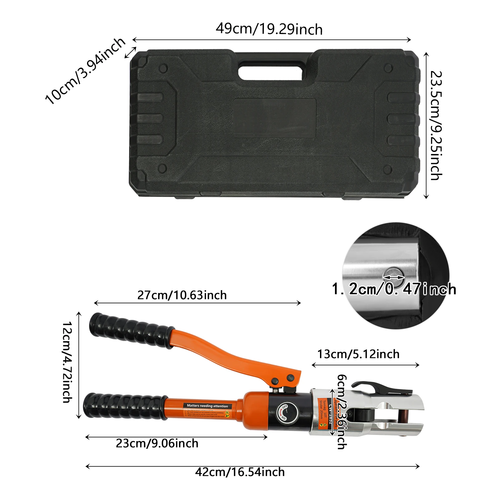 Professional Crimping Pliers, Hydraulic Press Tool, 10T Hydraulic Crimping Tool