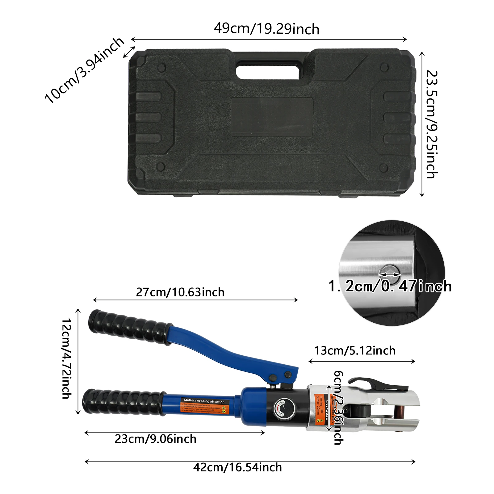 Professional Crimping Pliers, Hydraulic Press Tool, 10T Hydraulic Crimping Tool