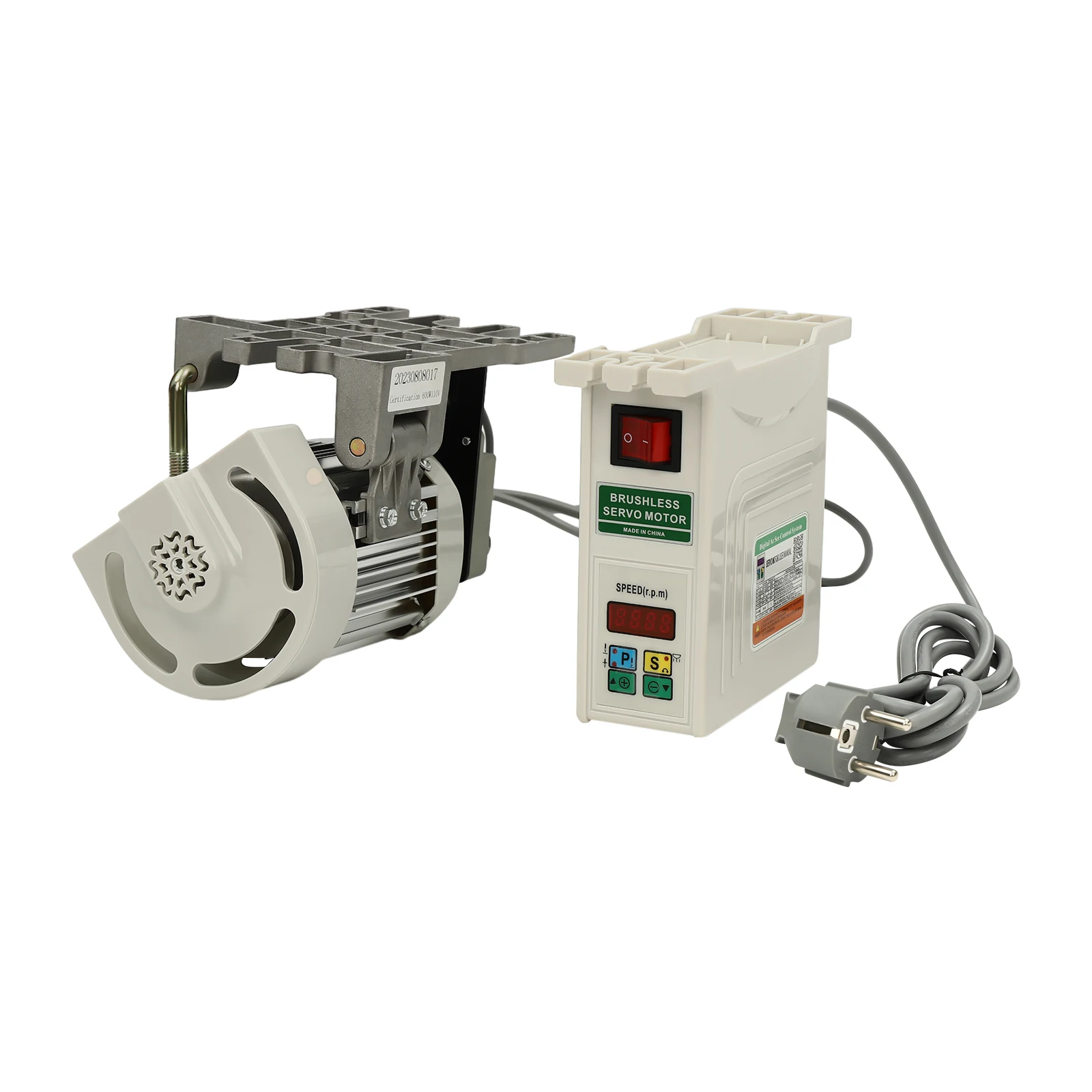 600W Industrial Sewing Machine 220V Brushless Servo Motor, Split Motor and Controller for Light to Heavy-Duty Work 500-4500RPM