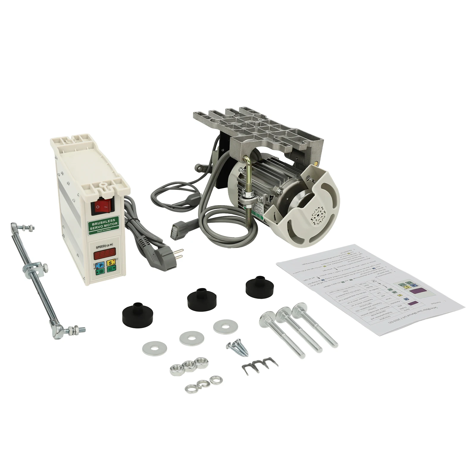 600W Industrial Sewing Machine 220V Brushless Servo Motor, Split Motor and Controller for Light to Heavy-Duty Work 500-4500RPM