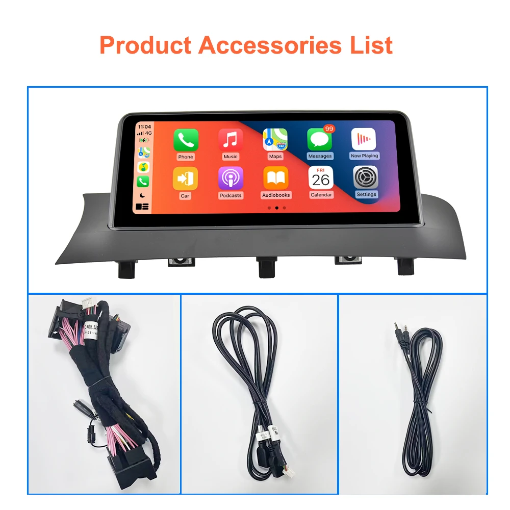 Linux multimedia touch screen without thread CarPlay Bonroad 10,25 inches for BMW X3 F25 X4 F26 2011-2017 CIC NBT Android Auto Mirror Link
