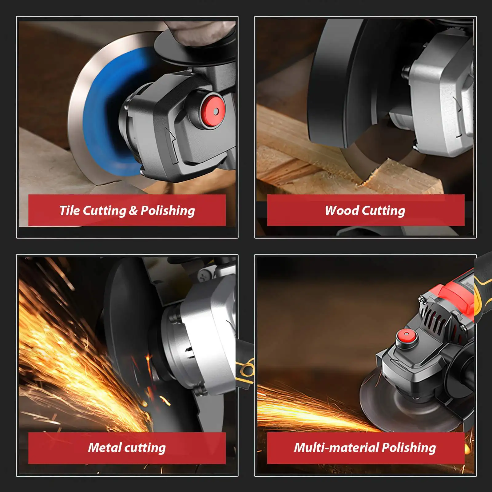 125mmBrushless Electric Cordless Angle Grinder Cutting Polishing Machine Speed Digital Display Power Tool For Makita 21V Battery