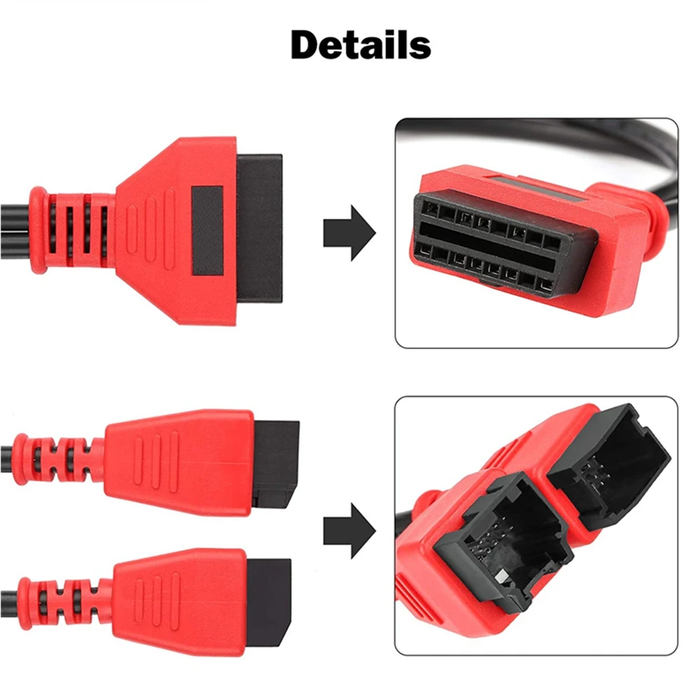 10pcs/Lot SGW 12+8 FCA For Chrysler/Dodge/Fiat/Jeep OBD Extension Cable to 12P+8P For X431/Maxisys FCA SGW Bypass 12 8 Daily
