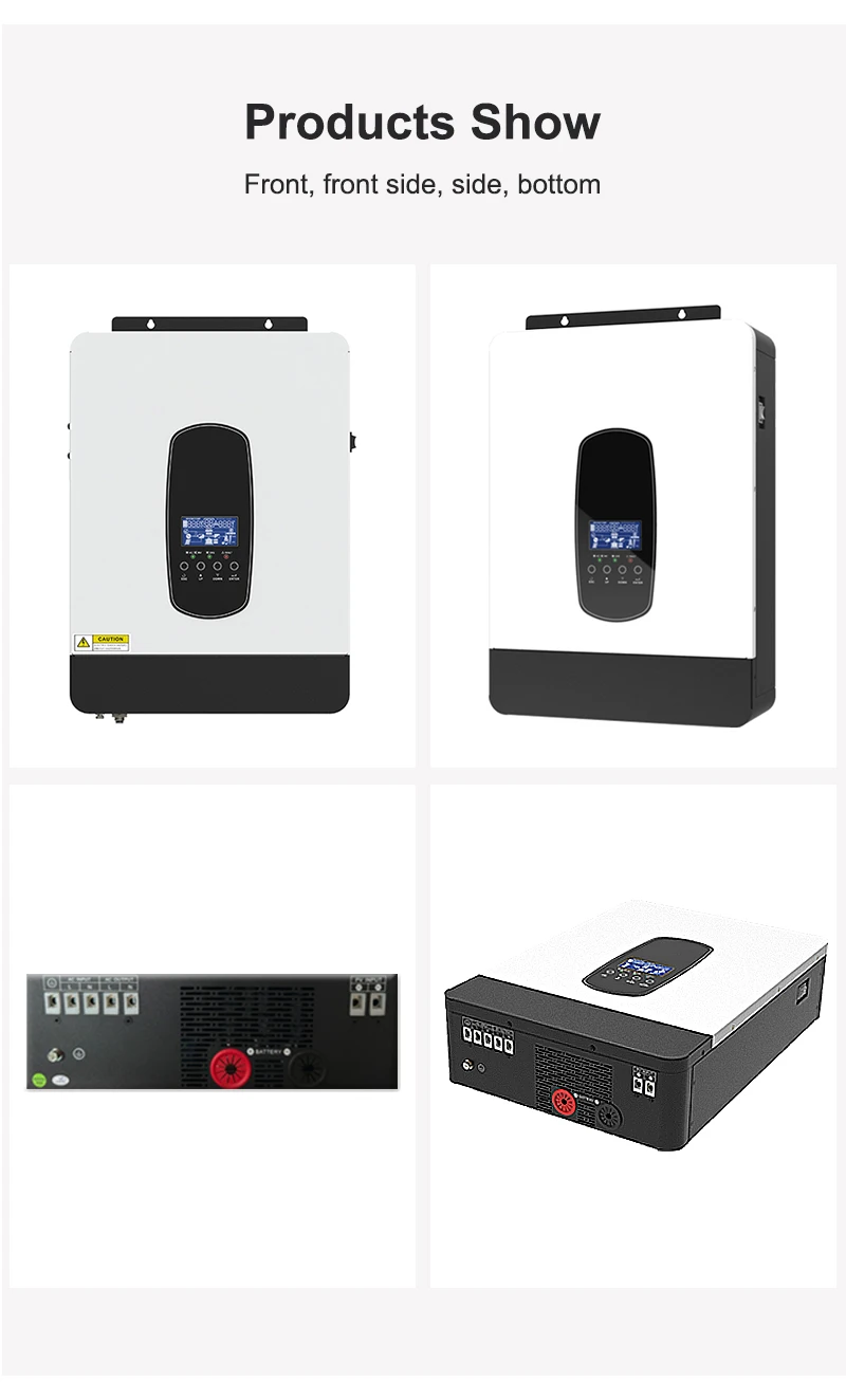 4KW 24V 100A Hybrid Solar Inverter 230VAC Off Grid Pure Sine Wave 500VDC 50/60Hz Solar Controller With WIFI Built-in BMS 