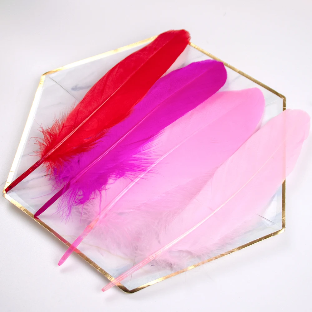 20-1000pcs Natural Big Goose Feather Craft Jewelry Carnival Party 15-20CM Colorful Goose Feather for Home Handicraft Decor Plume