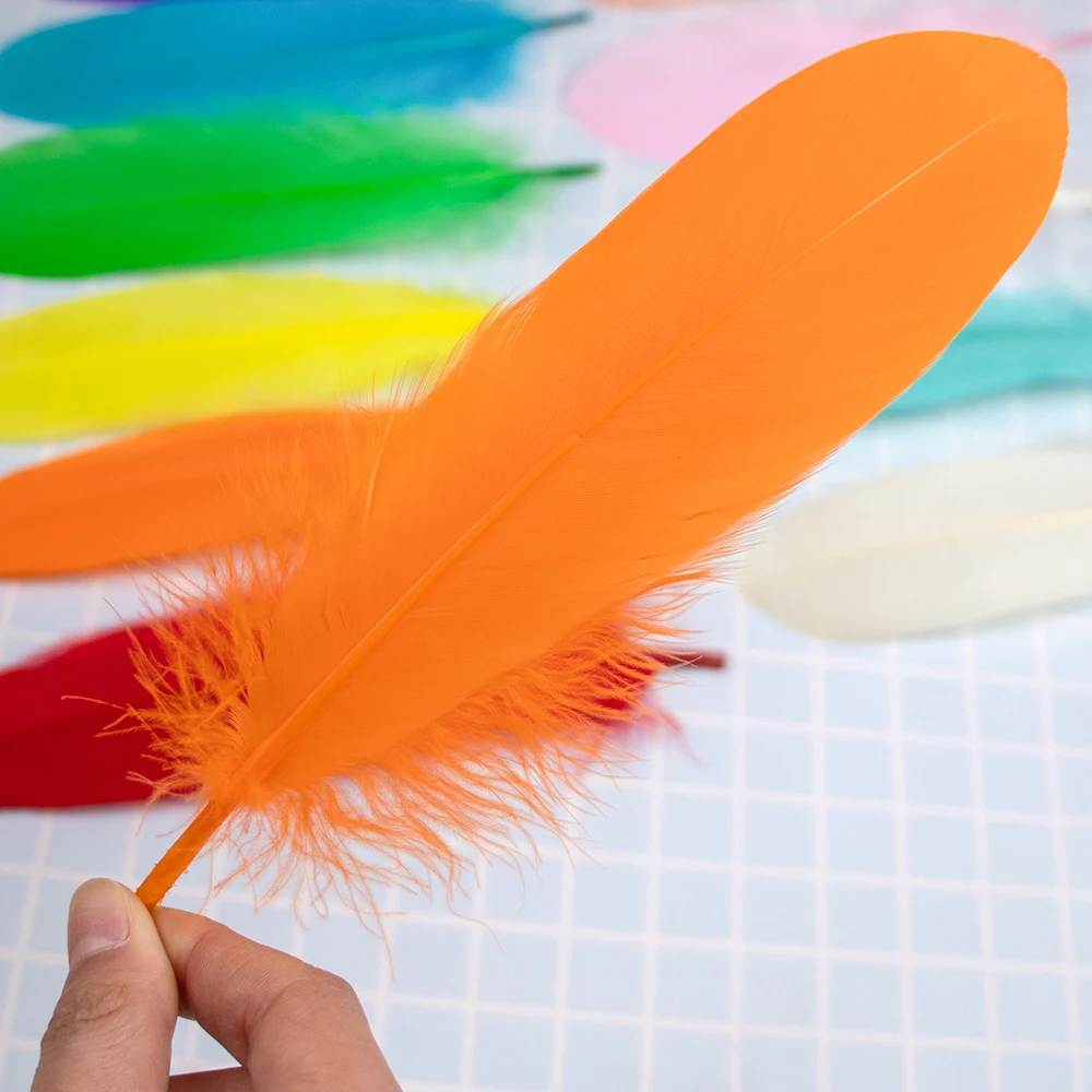 20-1000pcs Natural Big Goose Feather Craft Jewelry Carnival Party 15-20CM Colorful Goose Feather for Home Handicraft Decor Plume