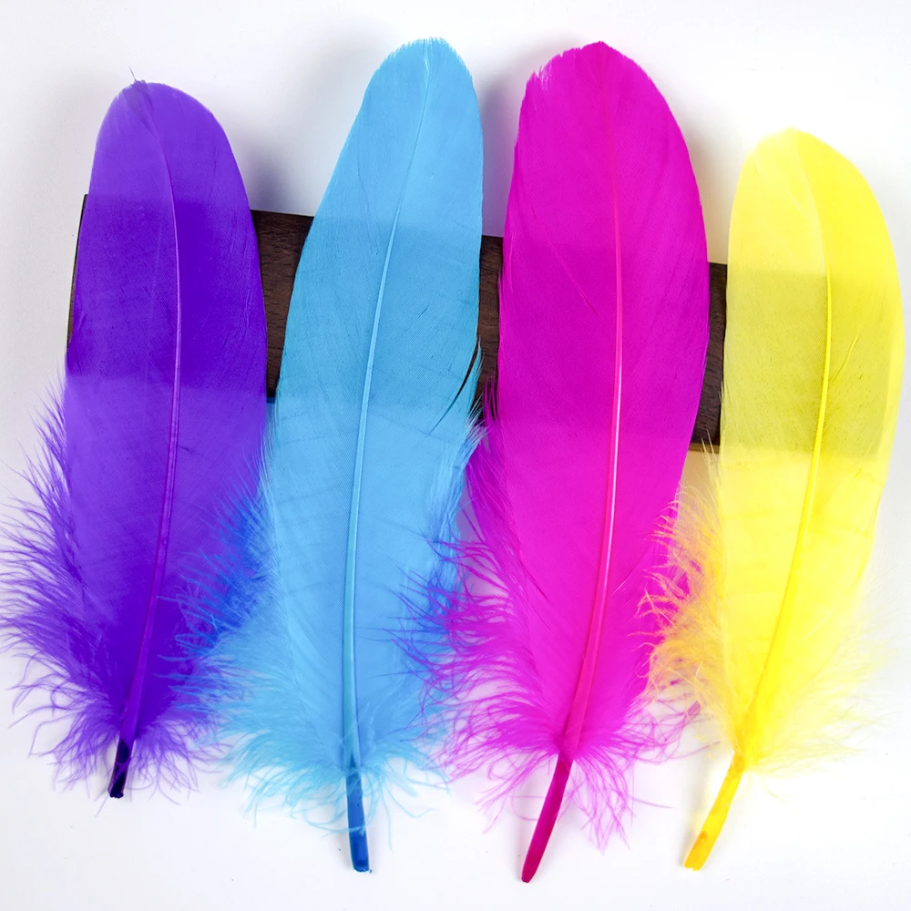 20-1000pcs Natural Big Goose Feather Craft Jewelry Carnival Party 15-20CM Colorful Goose Feather for Home Handicraft Decor Plume