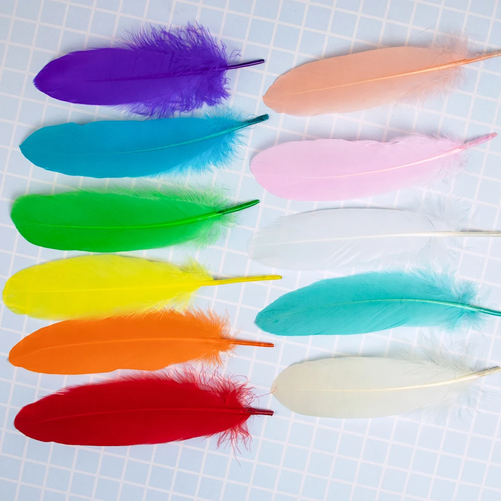 20-1000pcs Natural Big Goose Feather Craft Jewelry Carnival Party 15-20CM Colorful Goose Feather for Home Handicraft Decor Plume