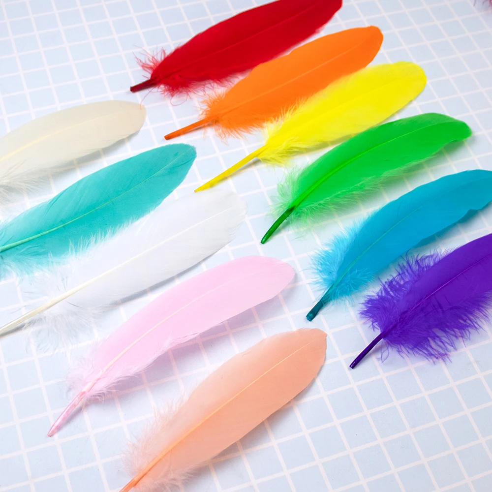 20-1000pcs Natural Big Goose Feather Craft Jewelry Carnival Party 15-20CM Colorful Goose Feather for Home Handicraft Decor Plume
