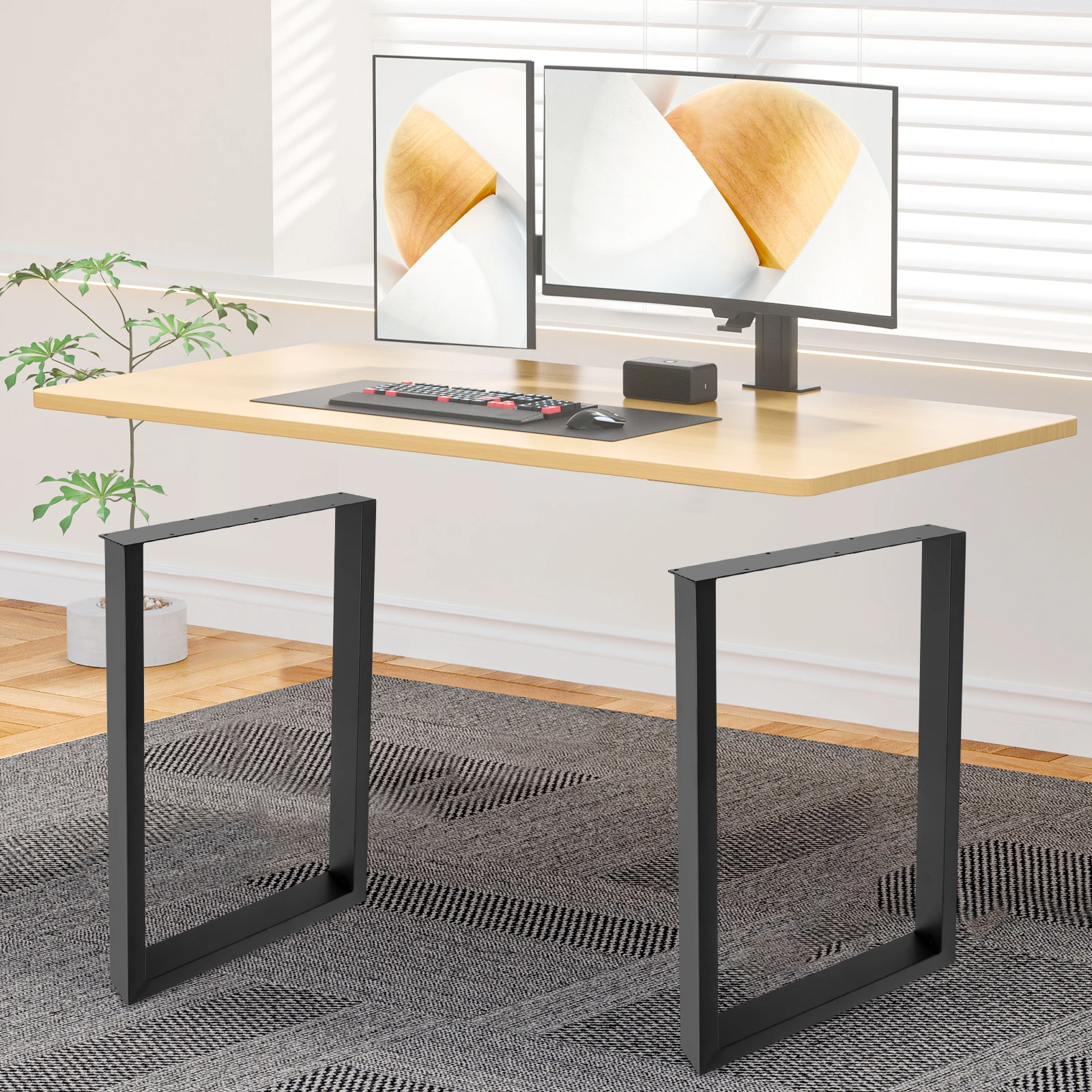 Metal Furniture Legs Wear Resistance Industrial Metal Table Legs Simple Installation for Bedrooms/Hotels/Dining Rooms