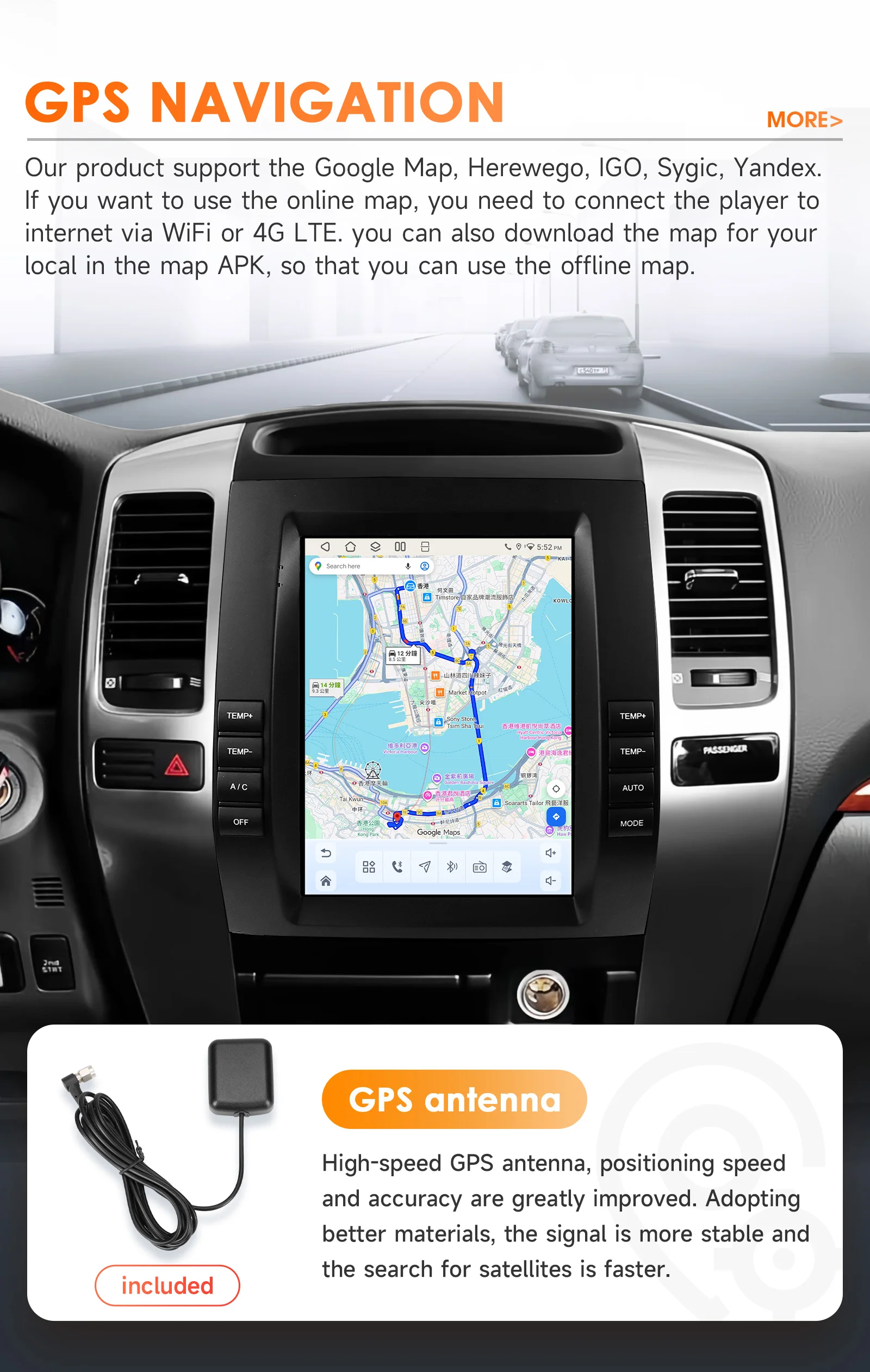 9.7'' Car Radio Multimedia Player for Toyota Land Cruiser Prado 120 Lexus GX470 2002-2009 Car GPS Wireless Carplay 6115 HeadUnit