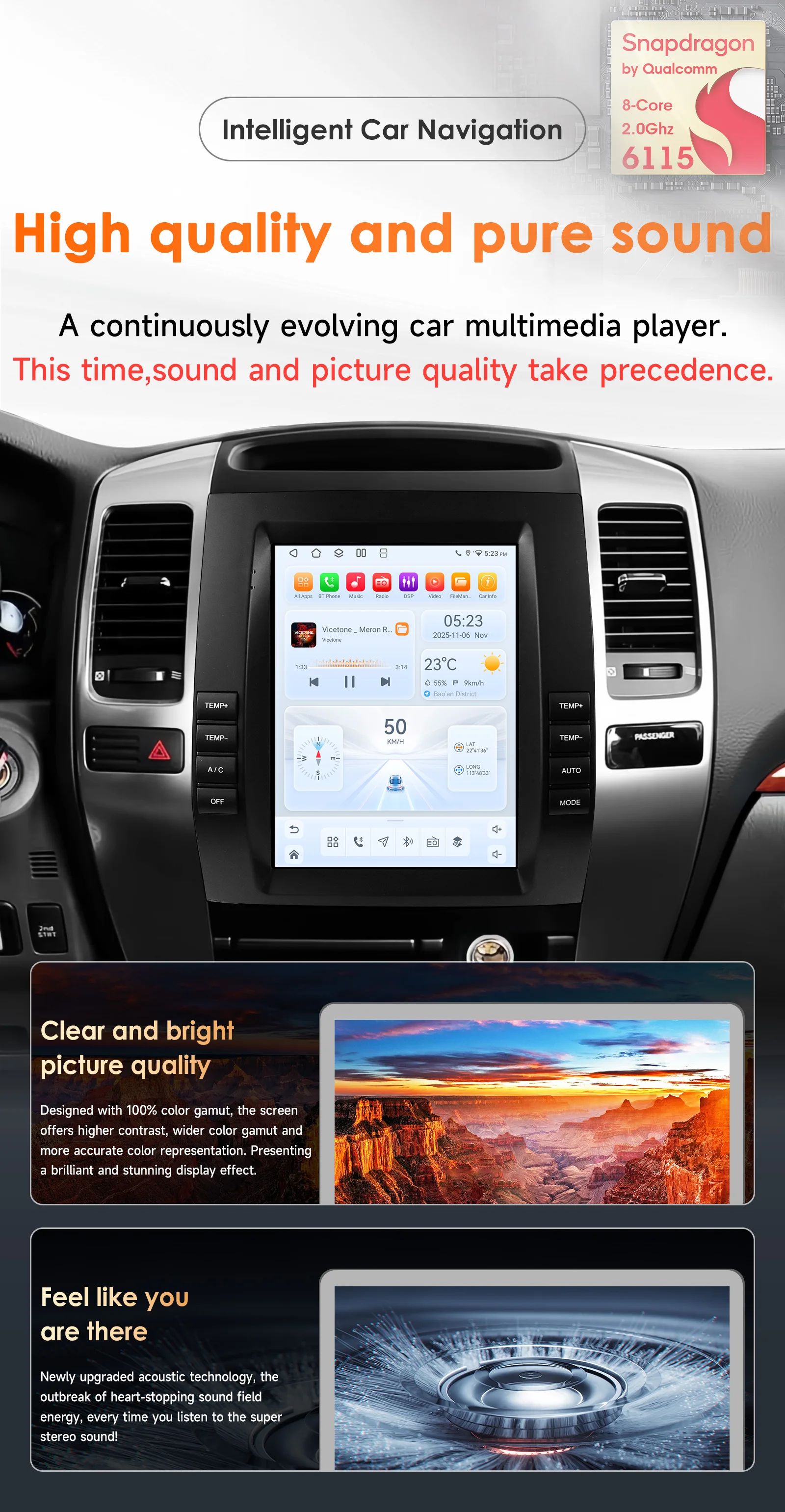 9.7'' Car Radio Multimedia Player for Toyota Land Cruiser Prado 120 Lexus GX470 2002-2009 Car GPS Wireless Carplay 6115 HeadUnit