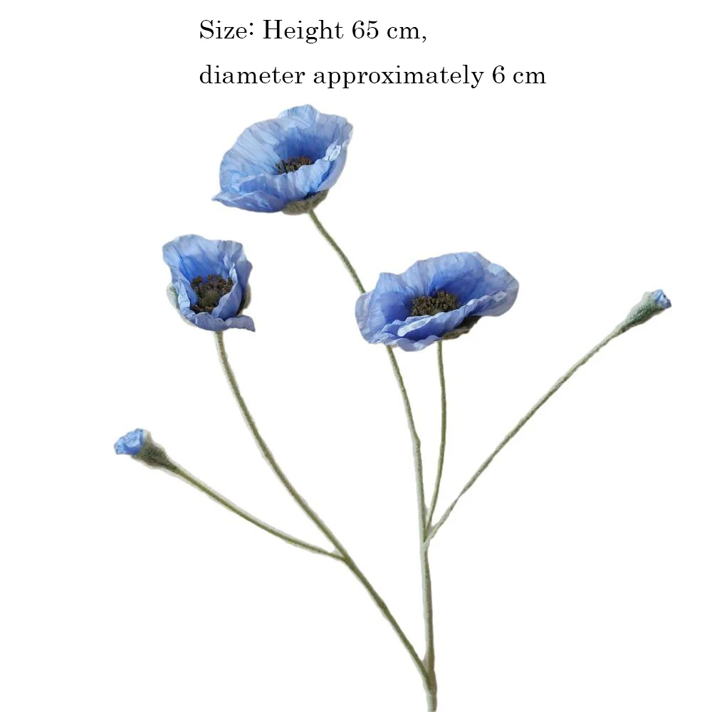 Wedding Party Decoration Poppy Artificial Flowers 65cm Long Stem Fake Flowers For Home Decors DIY Day of Dead Flower Arrangement