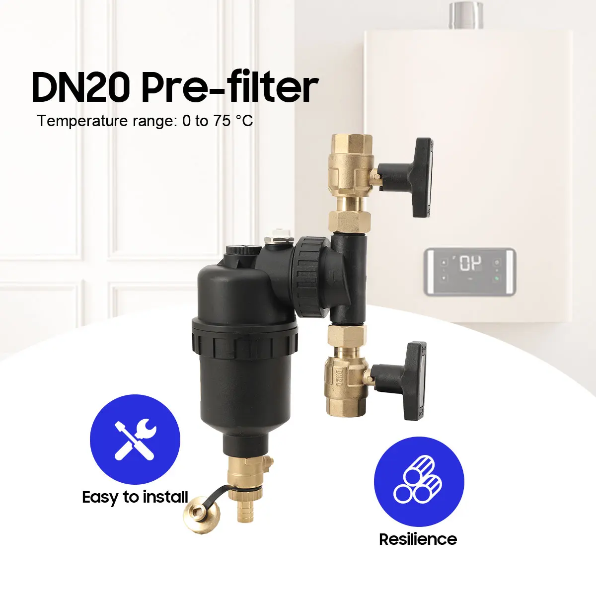 Magnetic Water Heater Filter DN20 Pre-filter Boiler Magnetic Filter For Underfloor Heating Systems