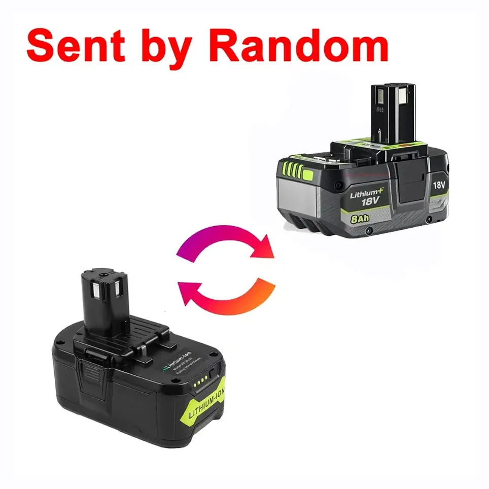 For Ryobi 18V 8.0AH lithium Battery 18V low self discharge, Suitable For all Tools 18V P104 P107 P108 RB18L50 RB18L20