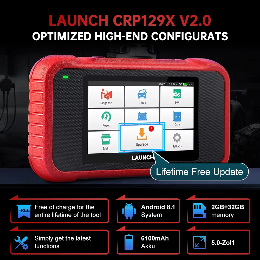 DE OBD Code Reader DPF OIL Reset Free Update pk CRP123E LAUNCH X431 CRP129X V2.0 Scanner Automotive 4 System Diagnostic Tool