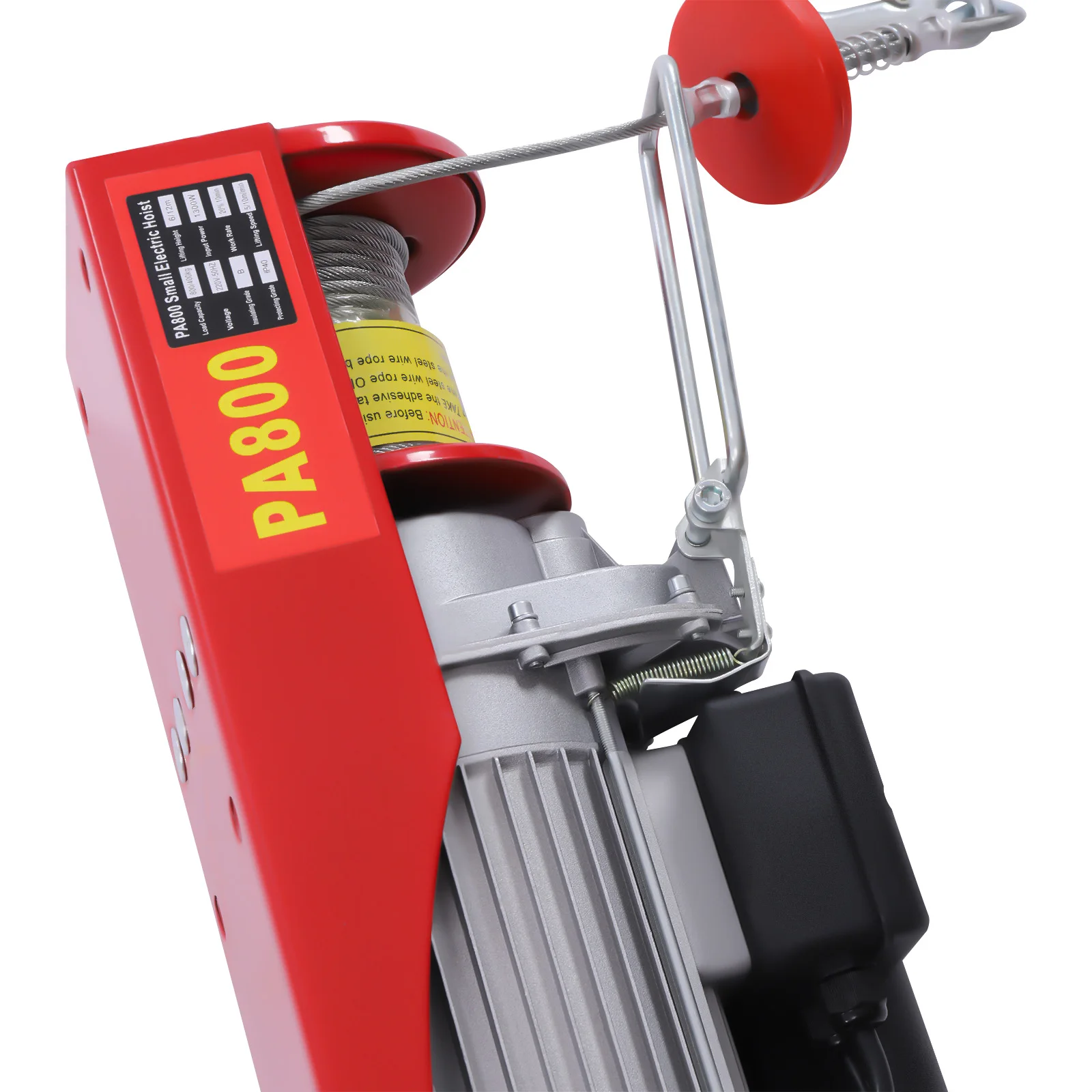 400-800kg Electric Hoist Lifting 1350-1450W Crane Hoist Winch w/ Wired Remote Control Lifter for Boat Car Garage Elevator