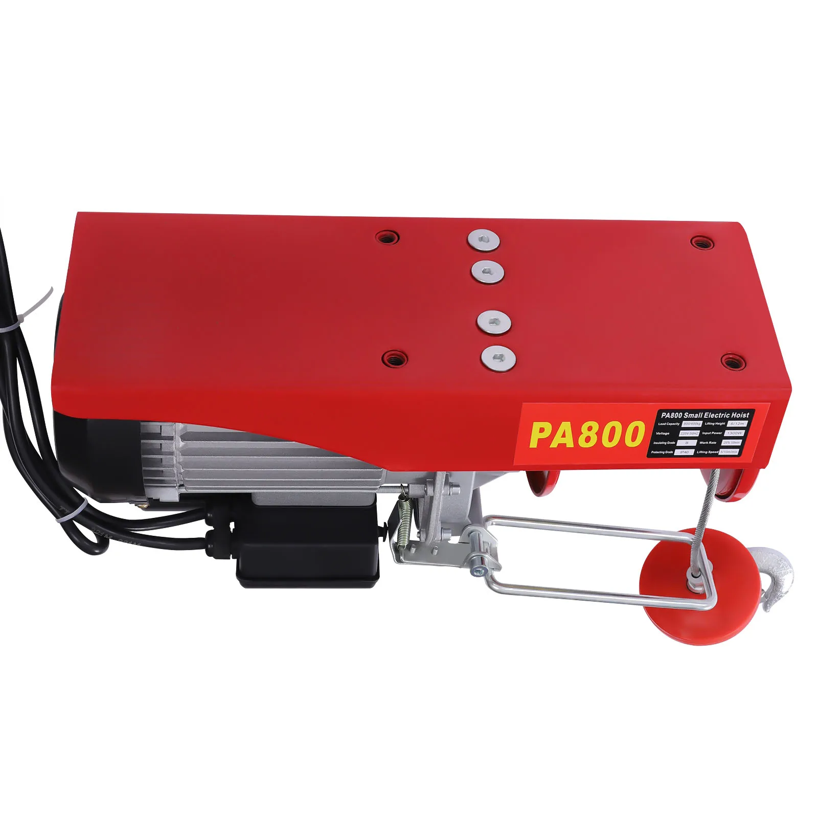 400-800kg Electric Hoist Lifting 1350-1450W Crane Hoist Winch w/ Wired Remote Control Lifter for Boat Car Garage Elevator