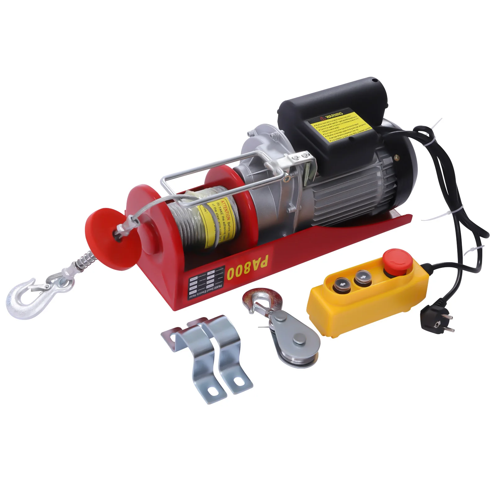 400-800kg Electric Hoist Lifting 1350-1450W Crane Hoist Winch w/ Wired Remote Control Lifter for Boat Car Garage Elevator