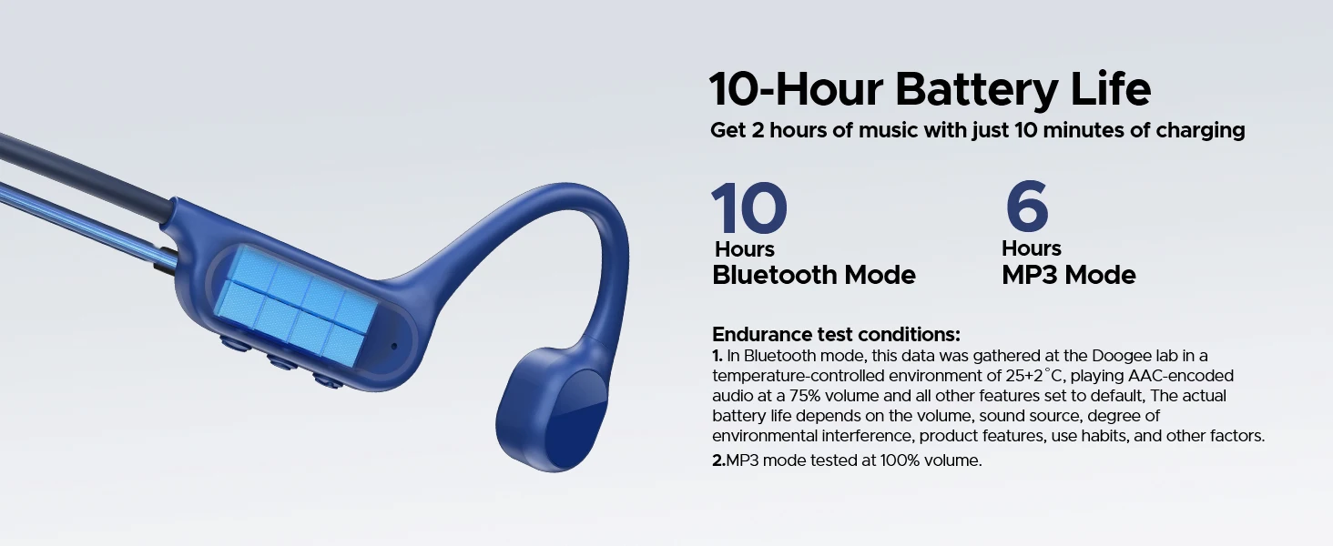 DOOGEE BoneBeat Swim Lite Bone Conduction Sports Headphones Wireless Bluetooth 5.4 Headset IP68 Waterproof With Microphone 32GB