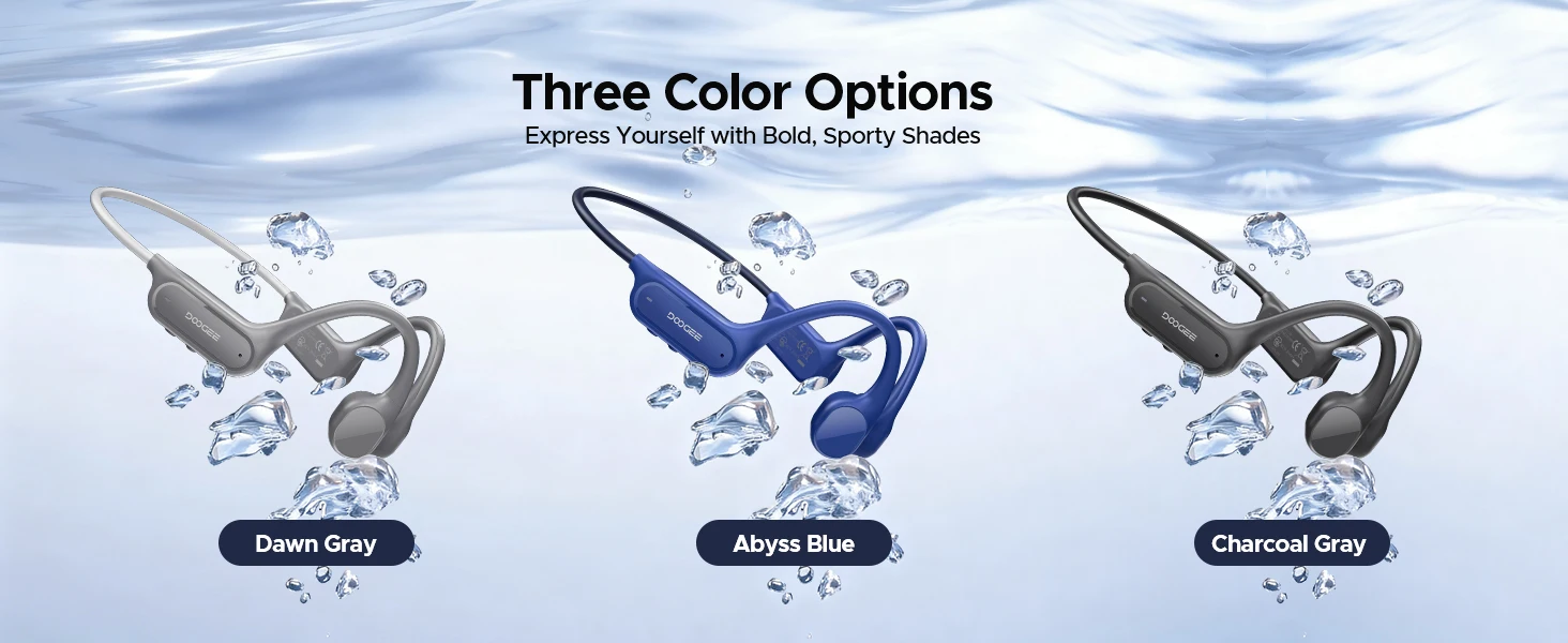 DOOGEE BoneBeat Swim Lite Bone Conduction Sports Headphones Wireless Bluetooth 5.4 Headset IP68 Waterproof With Microphone 32GB