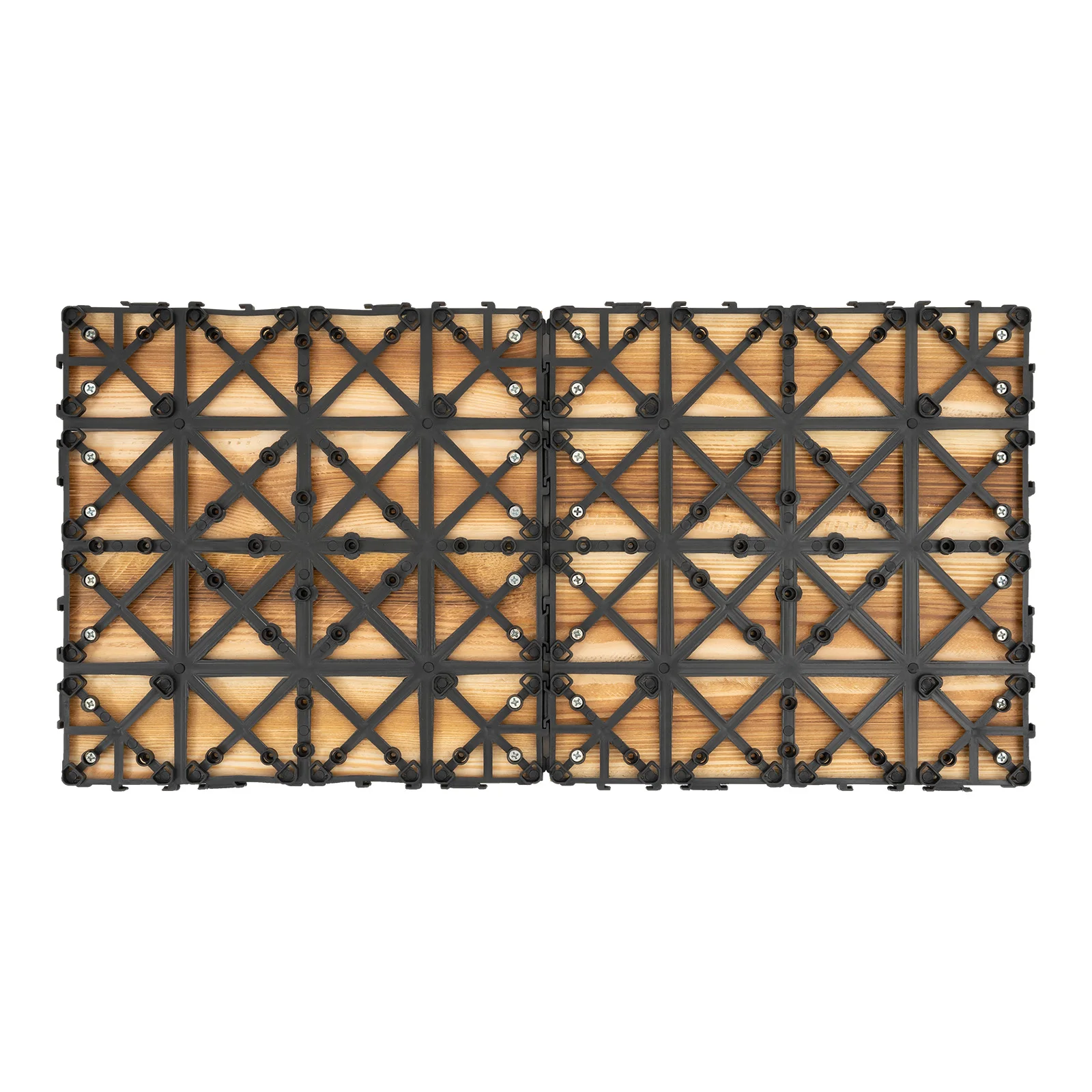 36Pcs 30*30CM Wood Flooring Tiles Camphor Pine Wood Hardwood Interlocking Patio Deck Tiles