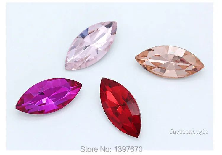 All-size 24-color horse eye Glass Crystal pointed back Rhinestones foiled fancy stons for shoes garment Headdress jewelry making