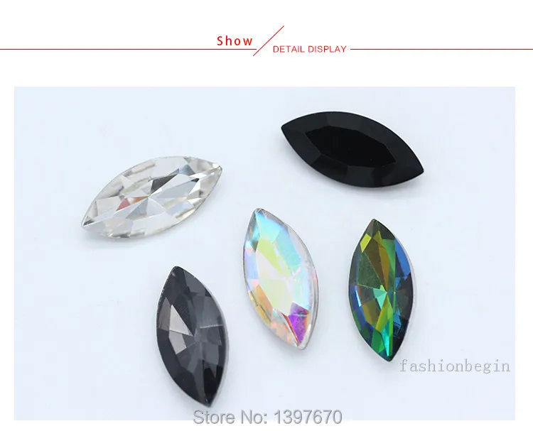 All-size 24-color horse eye Glass Crystal pointed back Rhinestones foiled fancy stons for shoes garment Headdress jewelry making