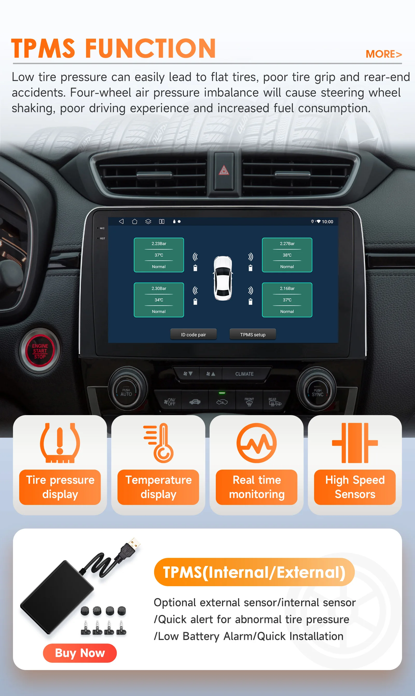 Hizpo 8Core Android Carplay Car Radio For Honda CR-V CRV 2017-2021 Multimedia Video Player 2 Din Navigation GPS Head Unit 10.1"