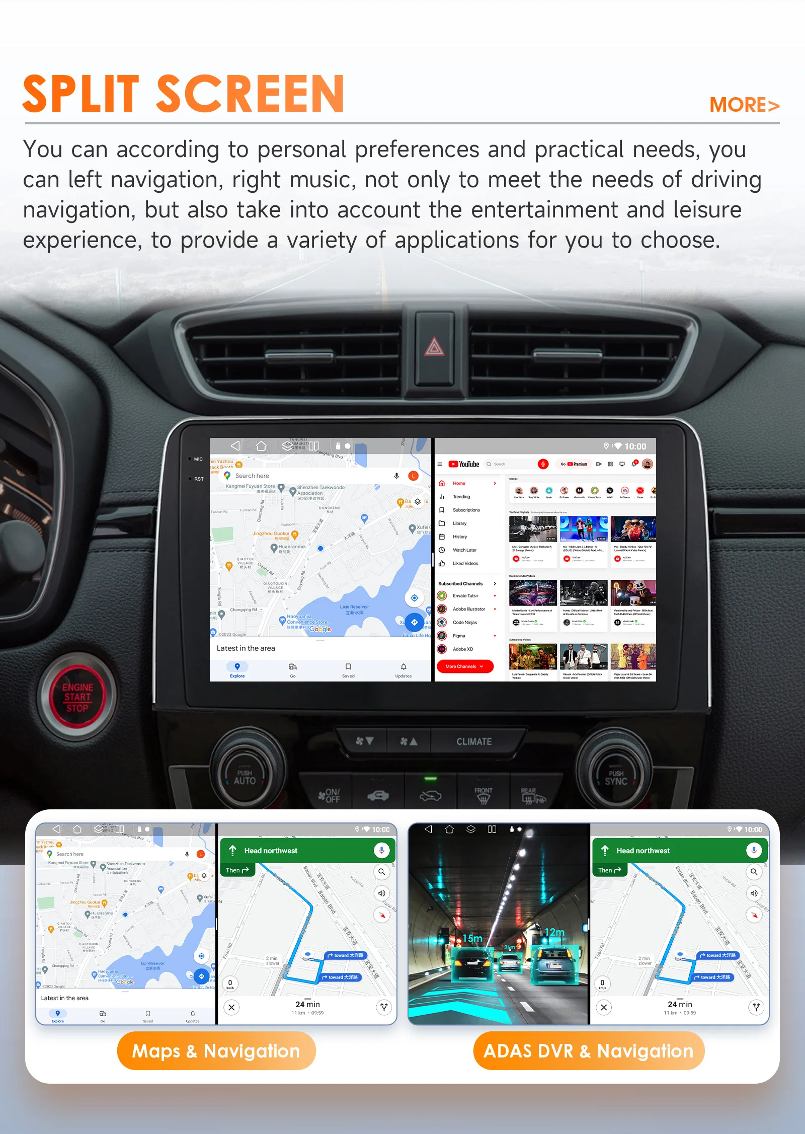 Hizpo 8Core Android Carplay Car Radio For Honda CR-V CRV 2017-2021 Multimedia Video Player 2 Din Navigation GPS Head Unit 10.1"