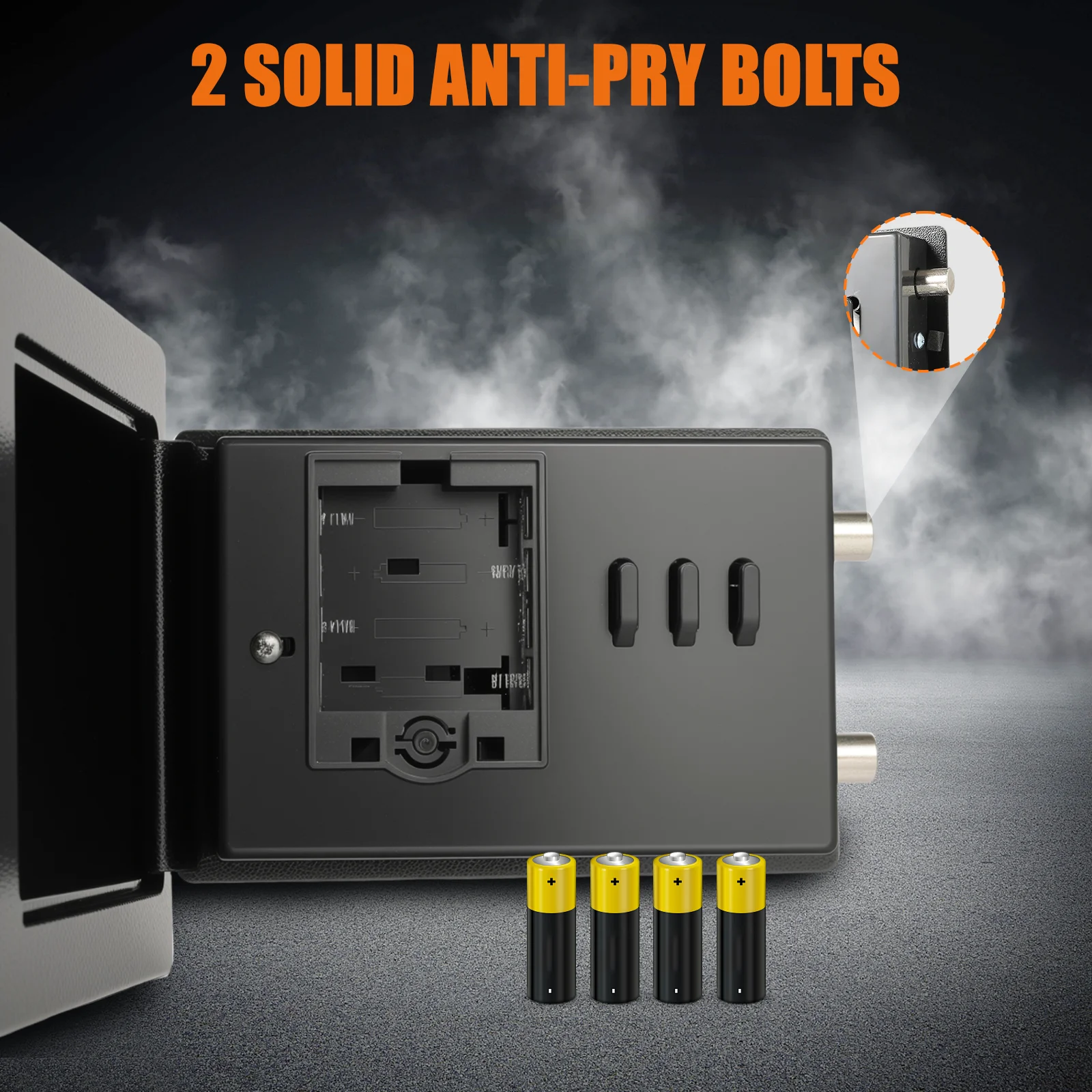 4.6L Safe Furniture Safe Double Bit Lock Iron Steel Safe with Lock Digit Security Case and 2 Keys for Business Cash Jewellery