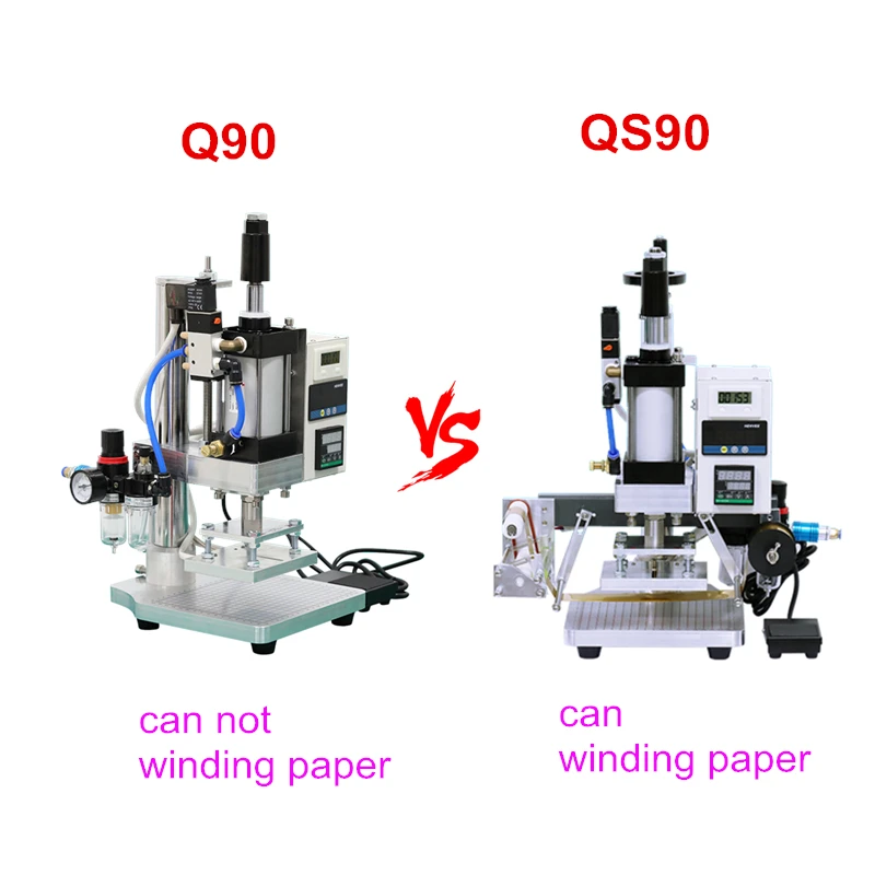 PVC Card Book Leather HS Paper Wood Custom Logo Embossing Pneumatic Hot Foil Stamping Machine Heat Press Machine Gilded Paper