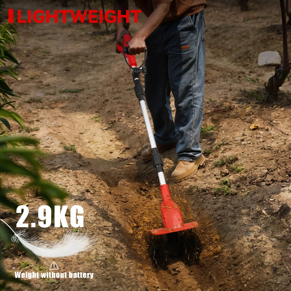 ONEVAN Brushless Electric Tiller Cultivator Lawn Mower Rototiller Cordless Scarifier Garden Tool For Makita 18V Battery Pin