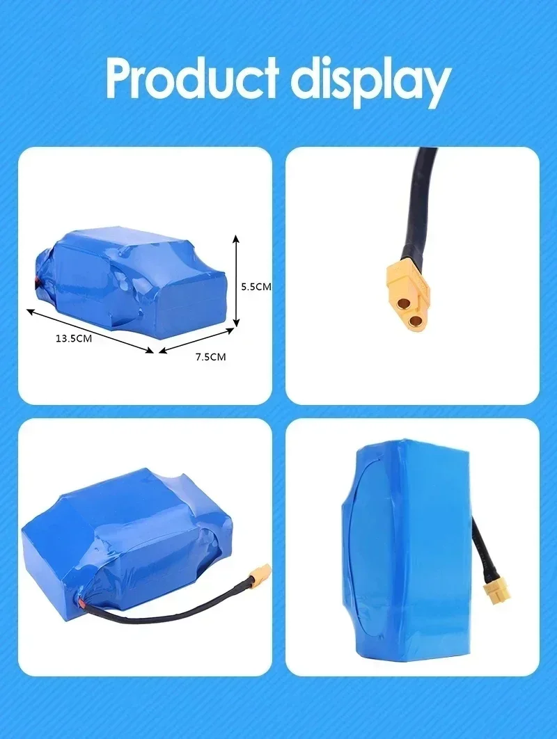 36V 6/4.4Ah Rechargeable Lithium Ion Battery Pack 10S2P for Electric Self Balancing Scooter Hoverboard Unicycle