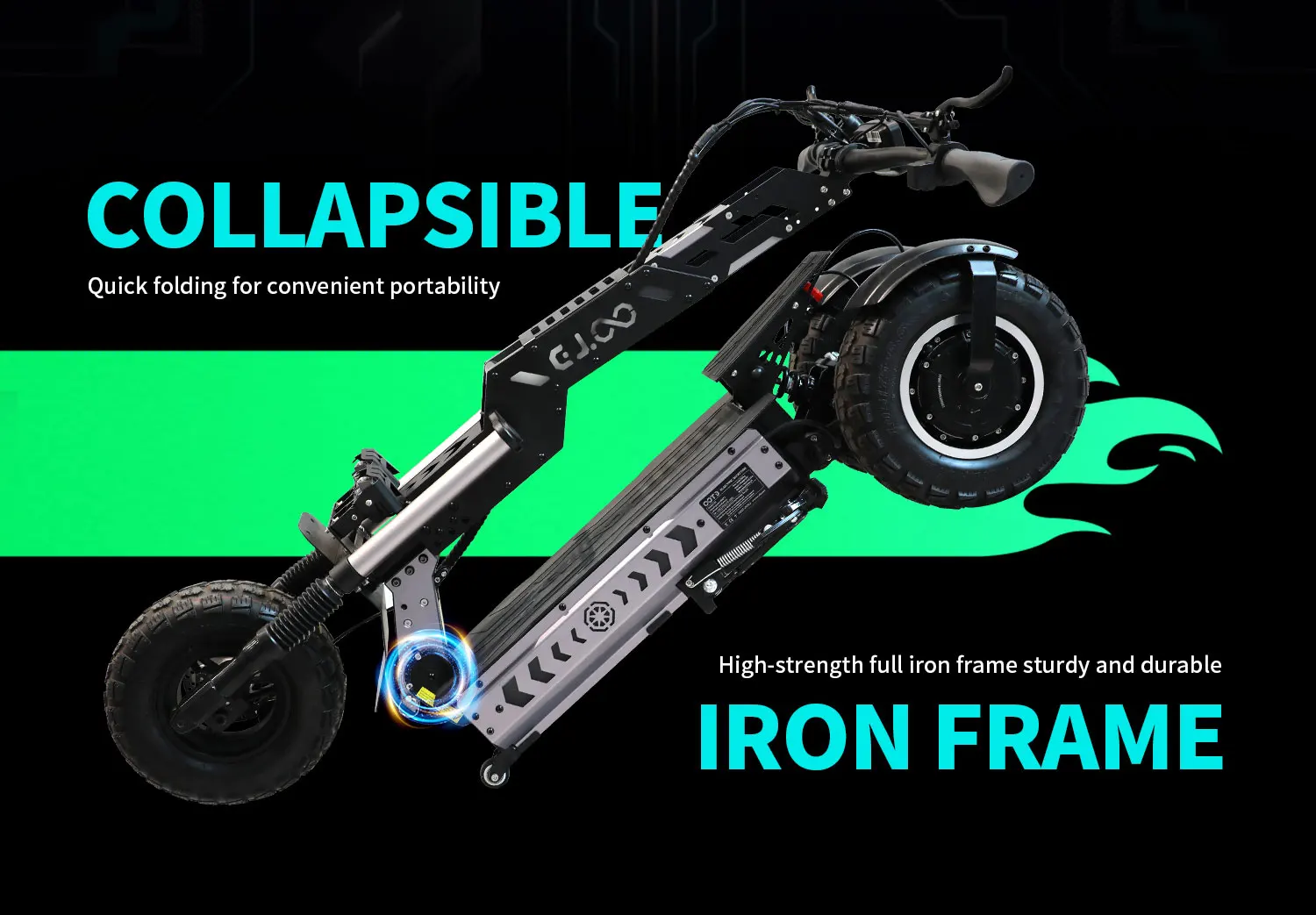 OOTD T30 3200W Dual Motor Electric Scooter, 13" Fat Tires for All Terrain, 60V31.2Ah Battery with NFC Unlock