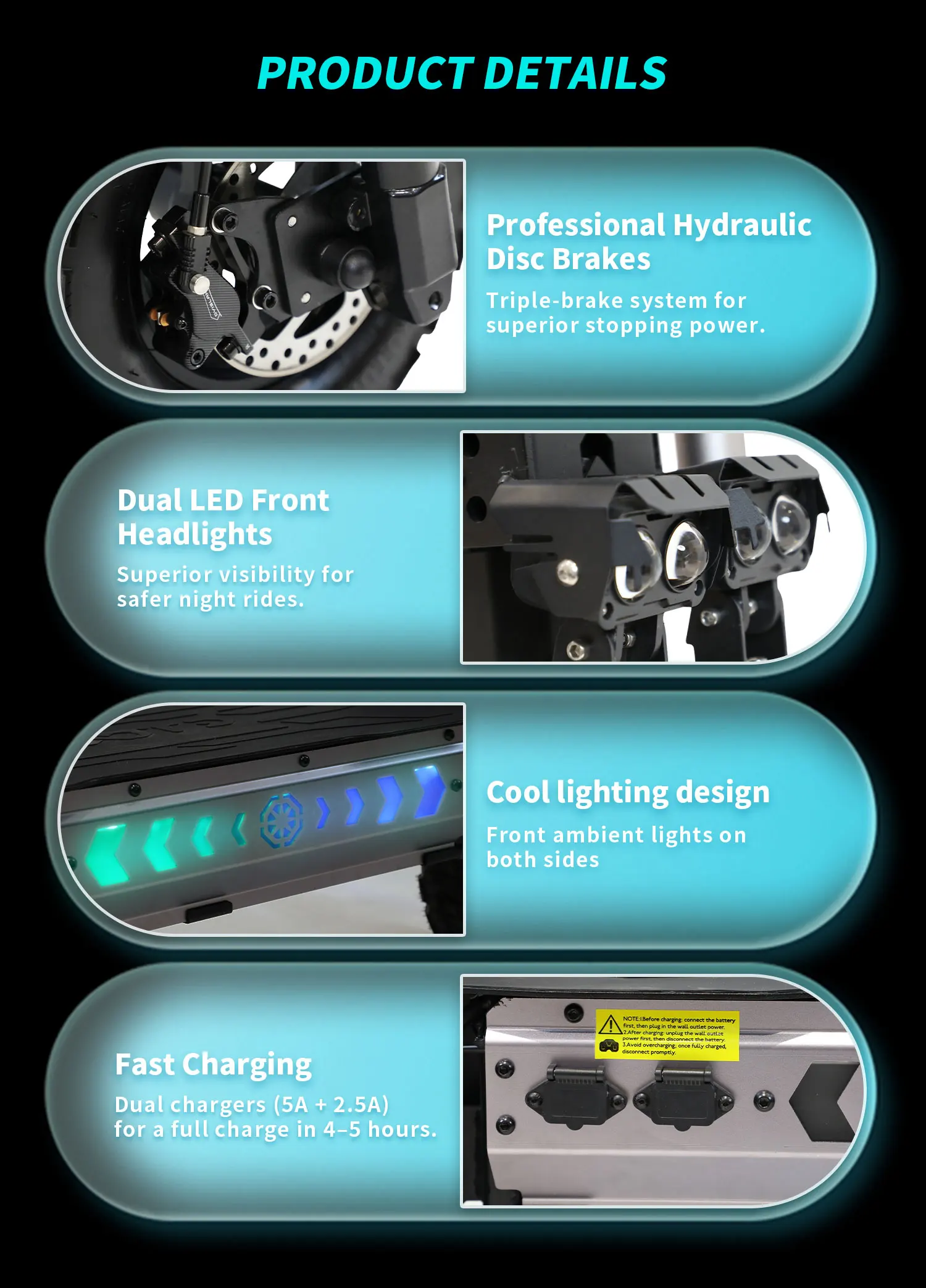 OOTD T30 3200W Dual Motor Electric Scooter, 13" Fat Tires for All Terrain, 60V31.2Ah Battery with NFC Unlock