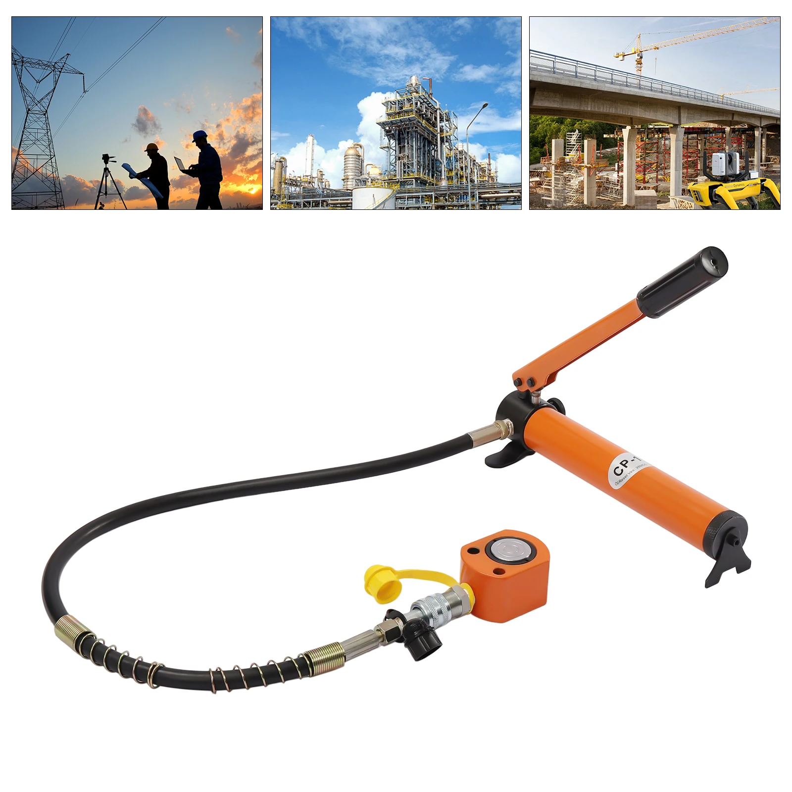 NEWEST 10-ton Hydraulic Jack, Industrial Manual Hydraulic Pump Power Kit 350CC, for Lifting, Bending,  Straightening