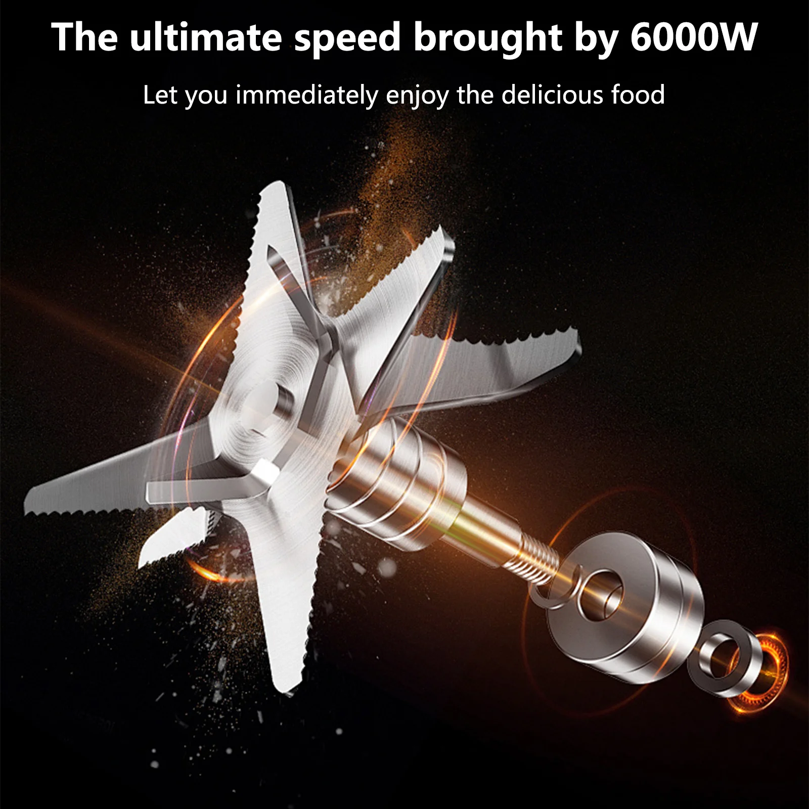 6000W Powerful Blender Mixer Juicer Smoothie Maker Table Blenders 2.5L Container Food Processor Blender Mixer for Ice Nut Fruit