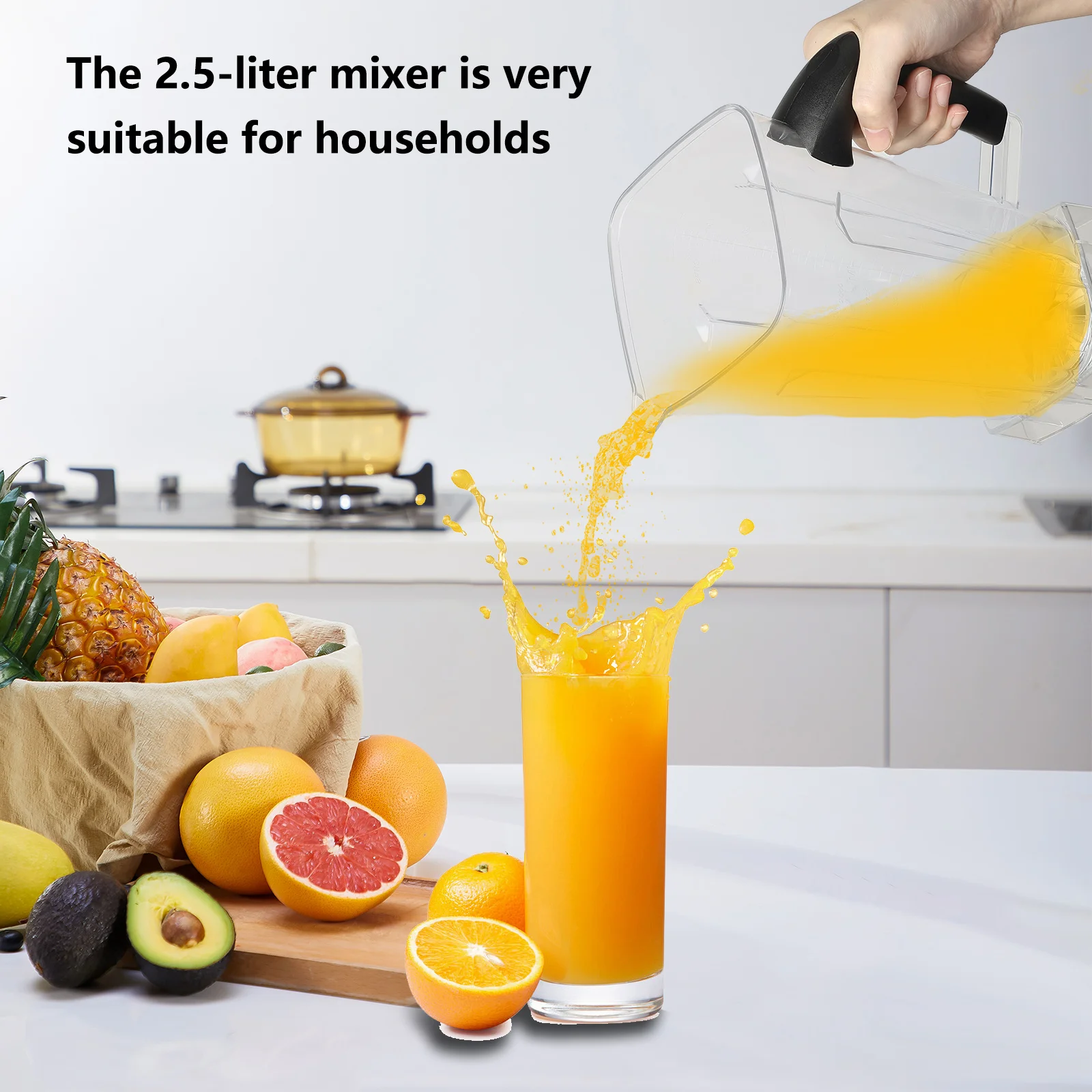 6000W Powerful Blender Mixer Juicer Smoothie Maker Table Blenders 2.5L Container Food Processor Blender Mixer for Ice Nut Fruit