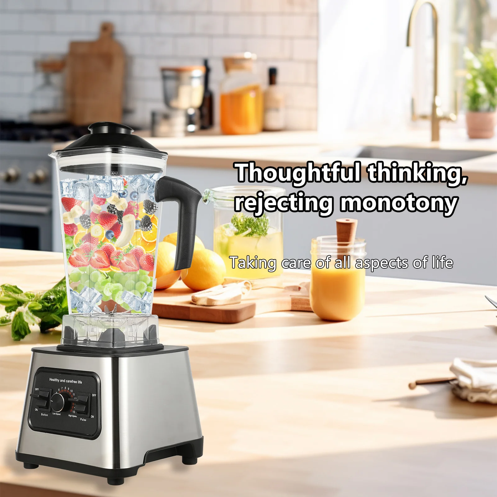 6000W Powerful Blender Mixer Juicer Smoothie Maker Table Blenders 2.5L Container Food Processor Blender Mixer for Ice Nut Fruit