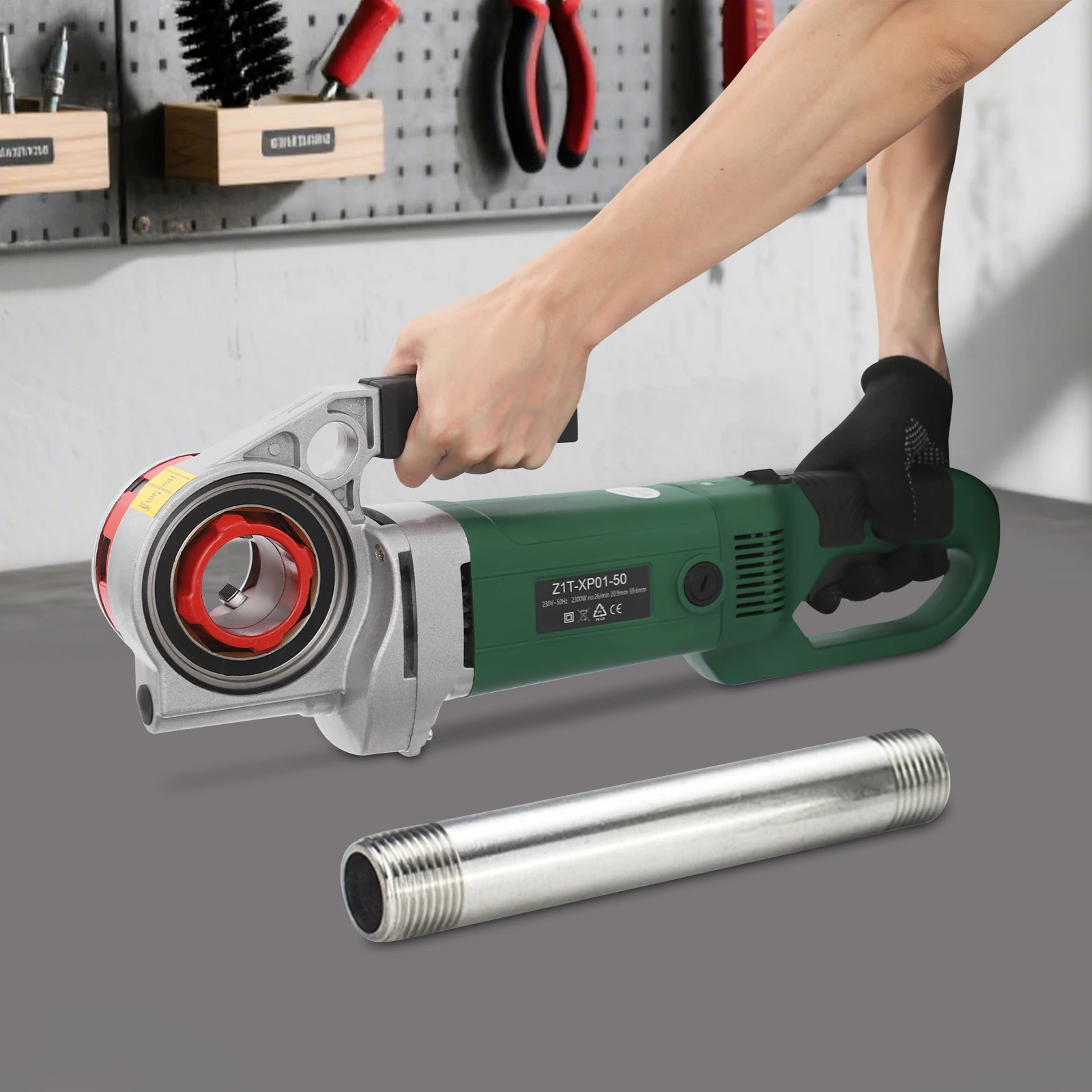 2300W Handheld Electric Threading Machine Pipe Threader Galvanized Pipe Threading Machine 230V for 0.82 to 2.35 Inch Pipes