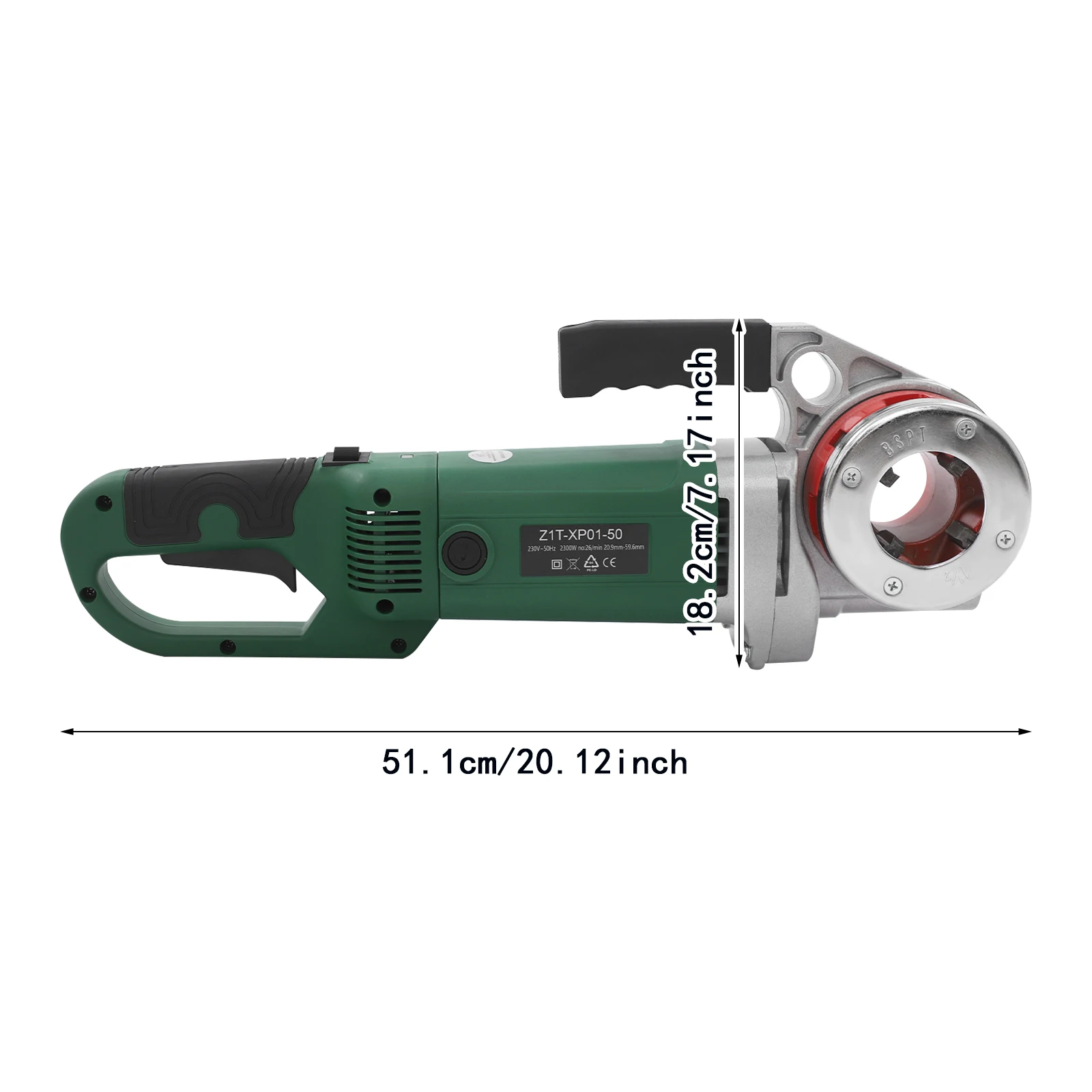 2300W Handheld Electric Threading Machine Pipe Threader Galvanized Pipe Threading Machine 230V for 0.82 to 2.35 Inch Pipes