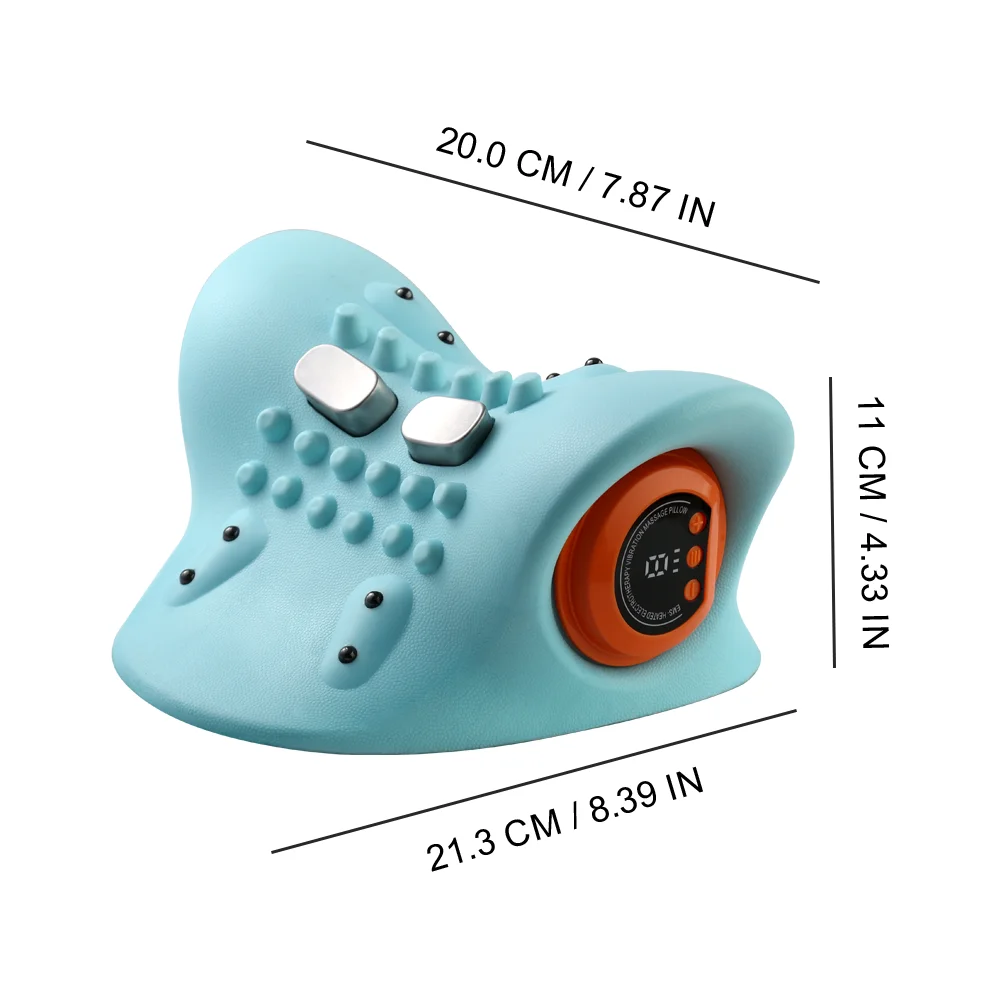 Electric Massage Pillow Hot Compress Vibration Pulse Cervical Neck Massager Neck Muscle Relaxation Pain Relief Massage Pillow