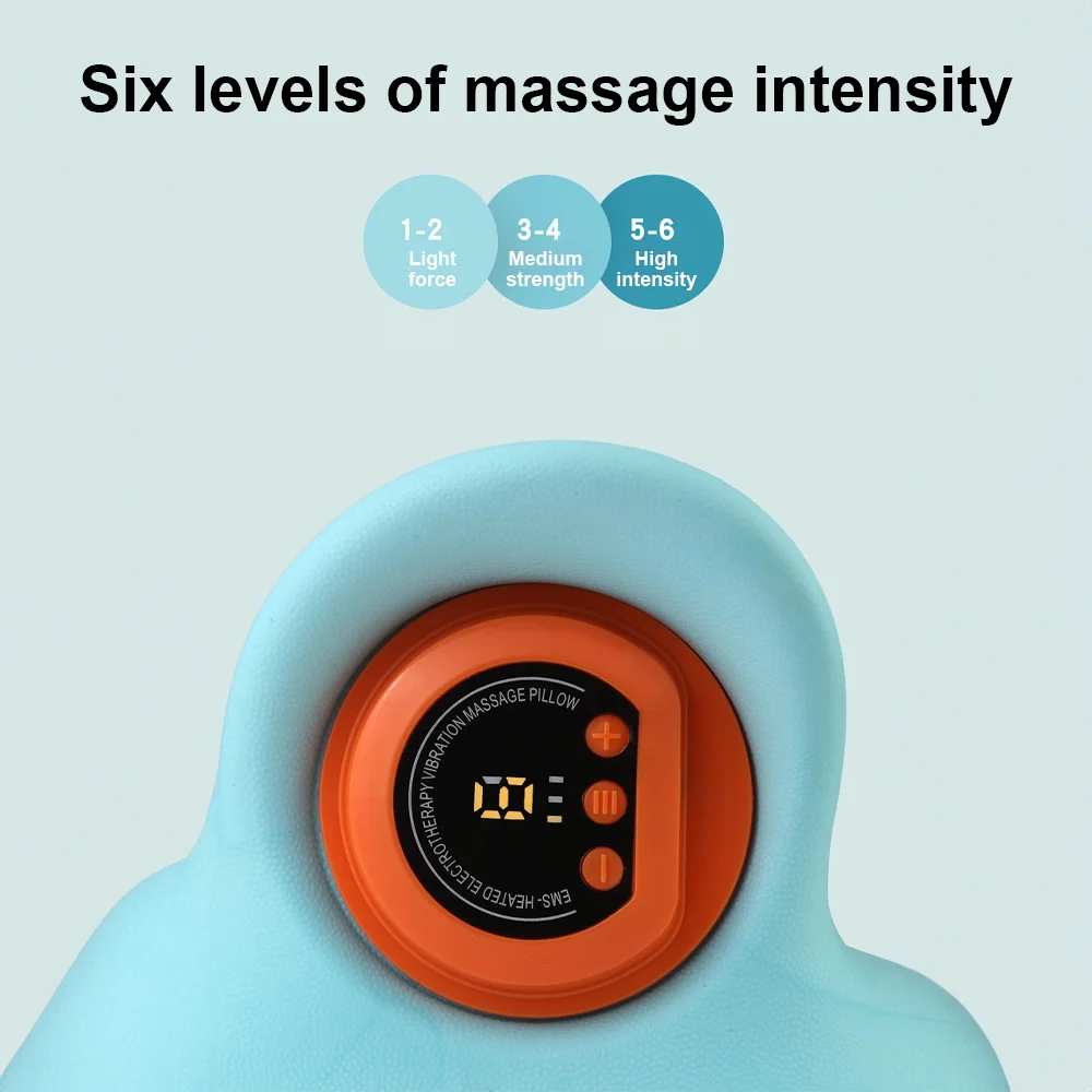 Electric Massage Pillow Hot Compress Vibration Pulse Cervical Neck Massager Neck Muscle Relaxation Pain Relief Massage Pillow