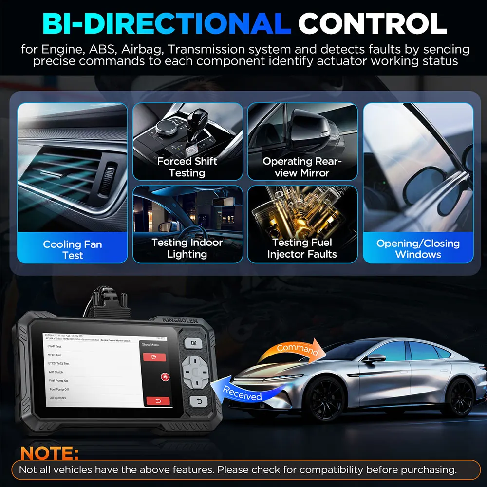 2026 New KINGBOLEN S608 Lifetime Free Update Car Diagnostic Tools 4 System ECM TCM ABS SRS CAN FD Active Test 9 Resets Auto OBD