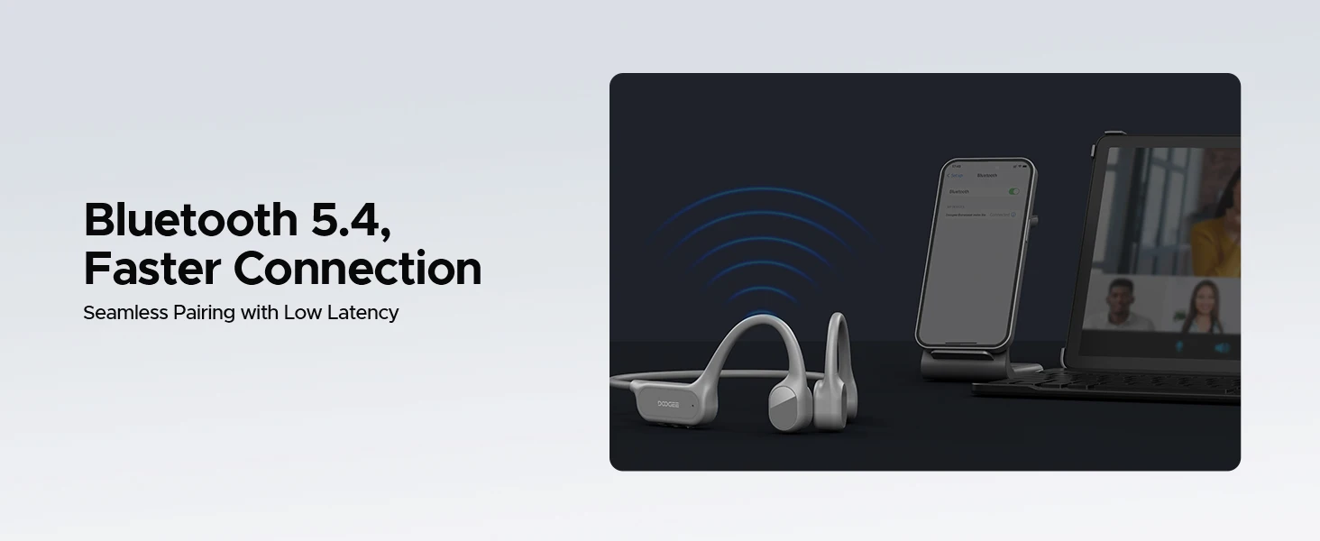 DOOGEE BoneBeat Swim Lite Bone Conduction Sports Headphones Wireless Bluetooth 5.4 Headset IP68 Waterproof for Running, Cycling